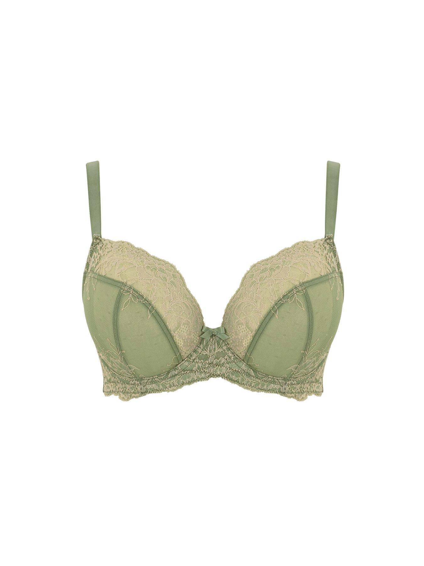 Image 4 of 5 of Panache Ana Sage Non Padded Wired Plunge Bra - Sage/sand