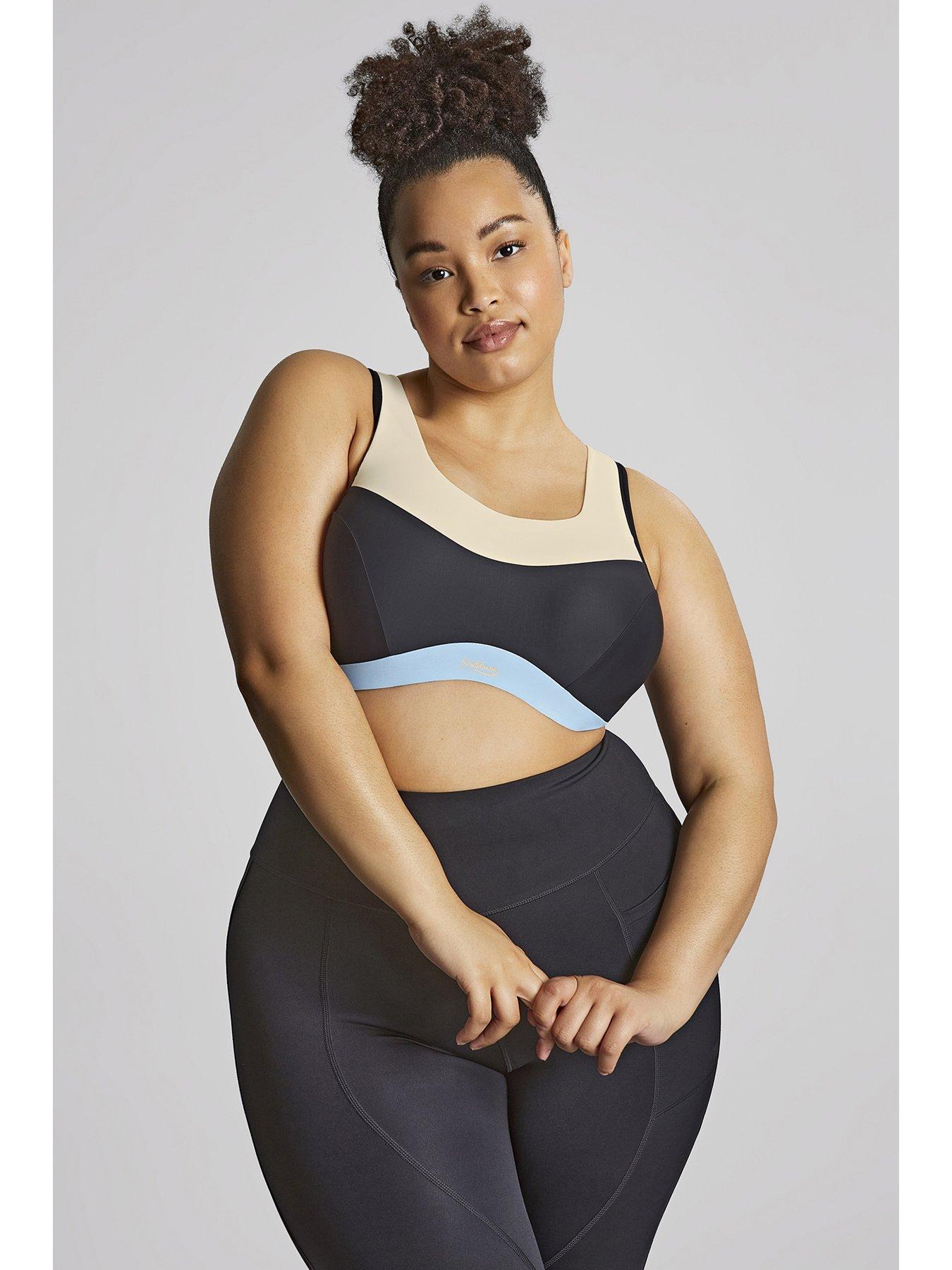 Sculptresse Upbeat Black And Chalk High Impact Wired Non-padded Sports Bra - Black/chalk