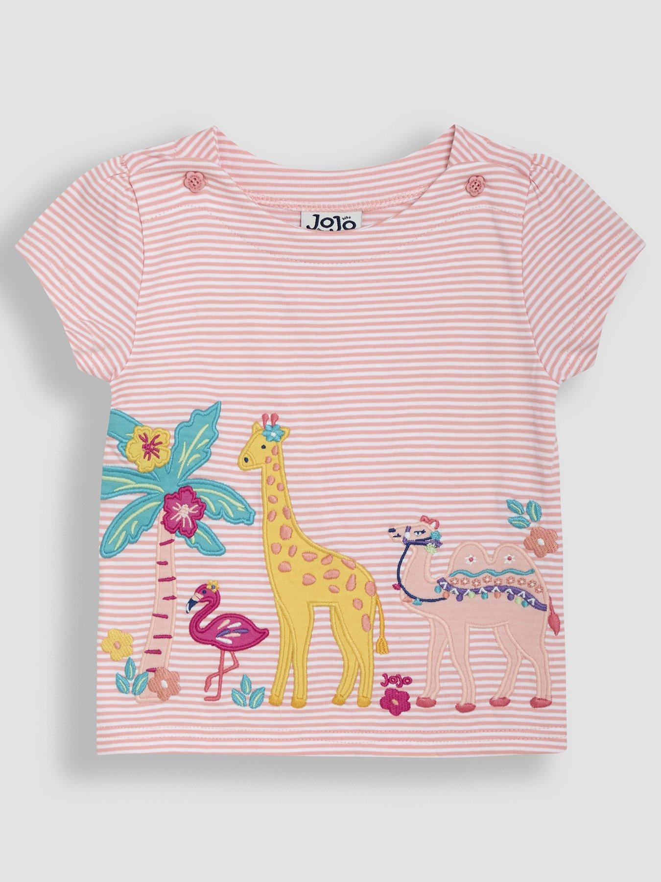 undefined Girls Safari Animals Applique T-Shirt - Pink