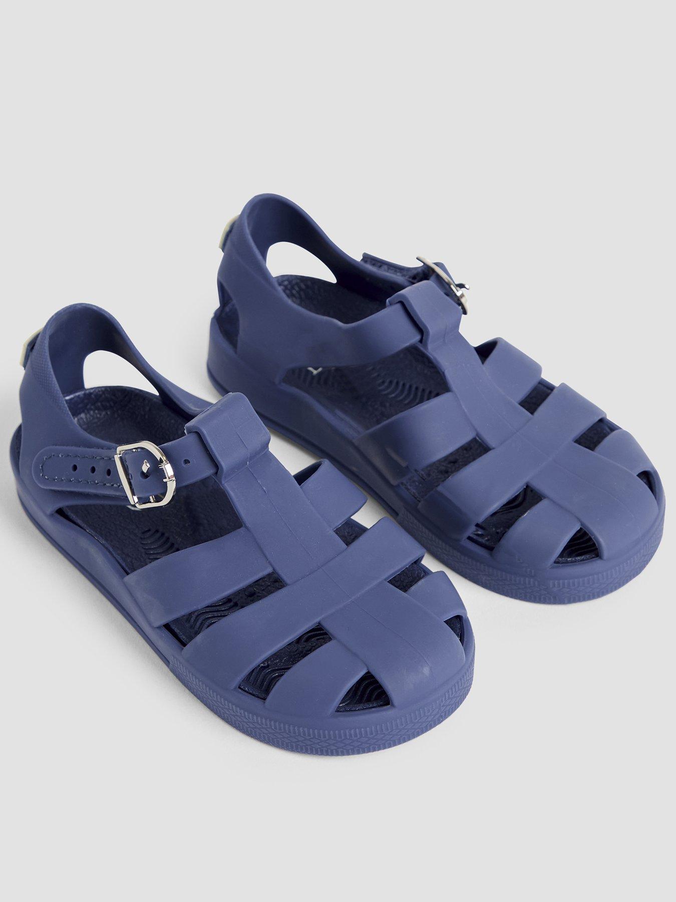 JoJo Maman Bebe Boys Jelly Sandals, Navy, Size 11 Younger