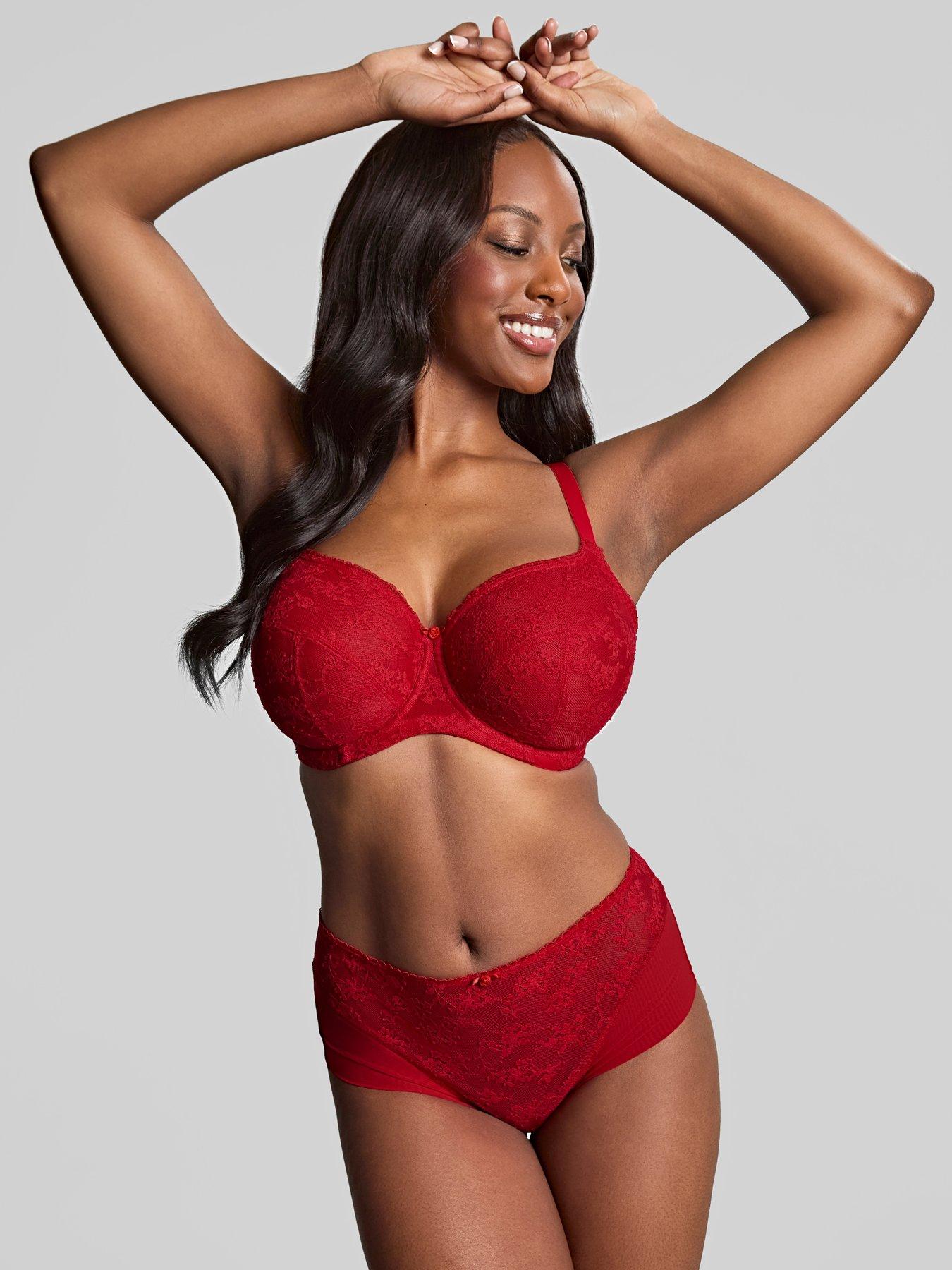 Panache Tango Red Lace Wired Balcony Bra - Scarlet