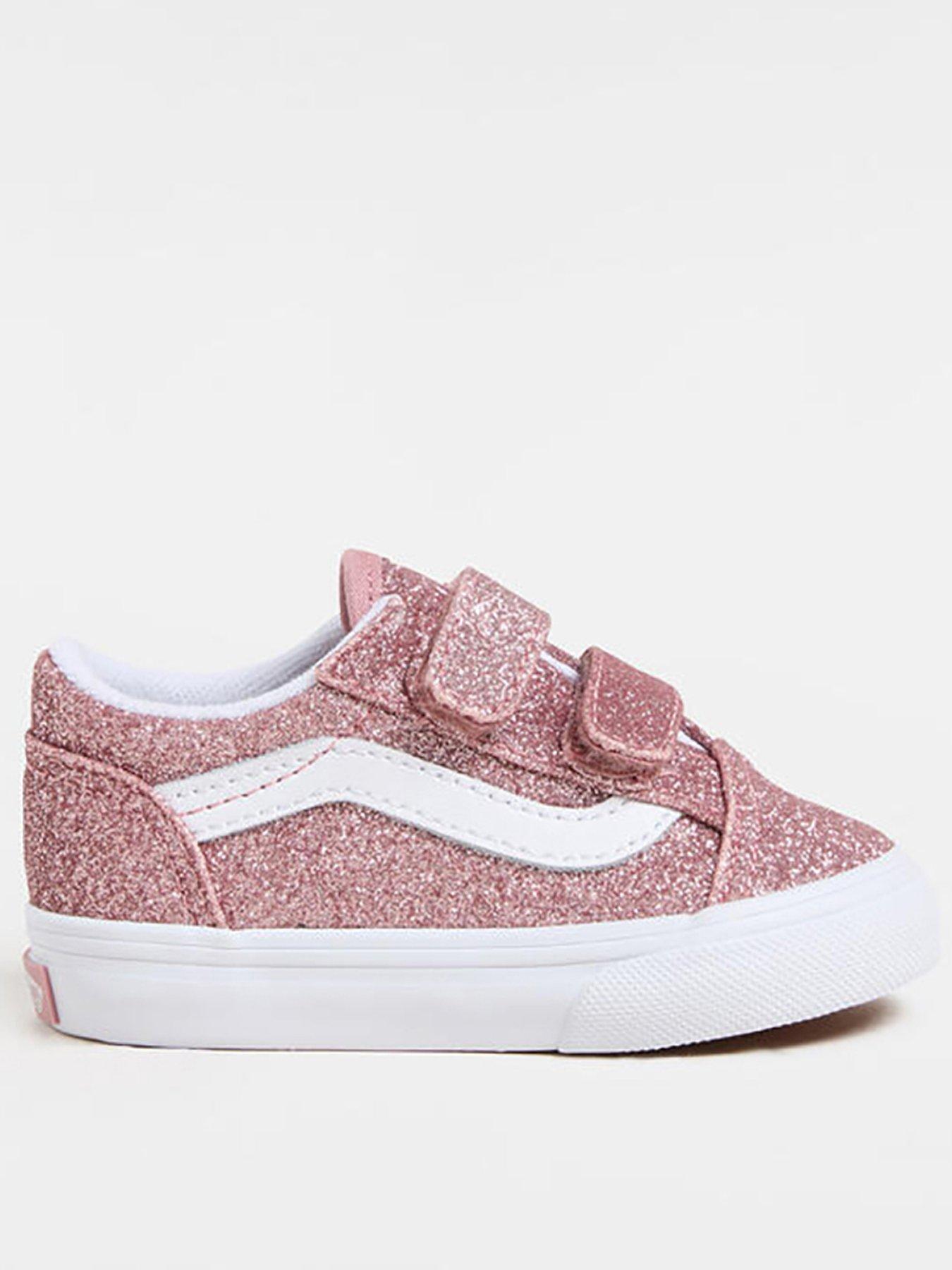 Vans Toddler Old Skool V Trainers - Pink, Pink, Size 9 Younger