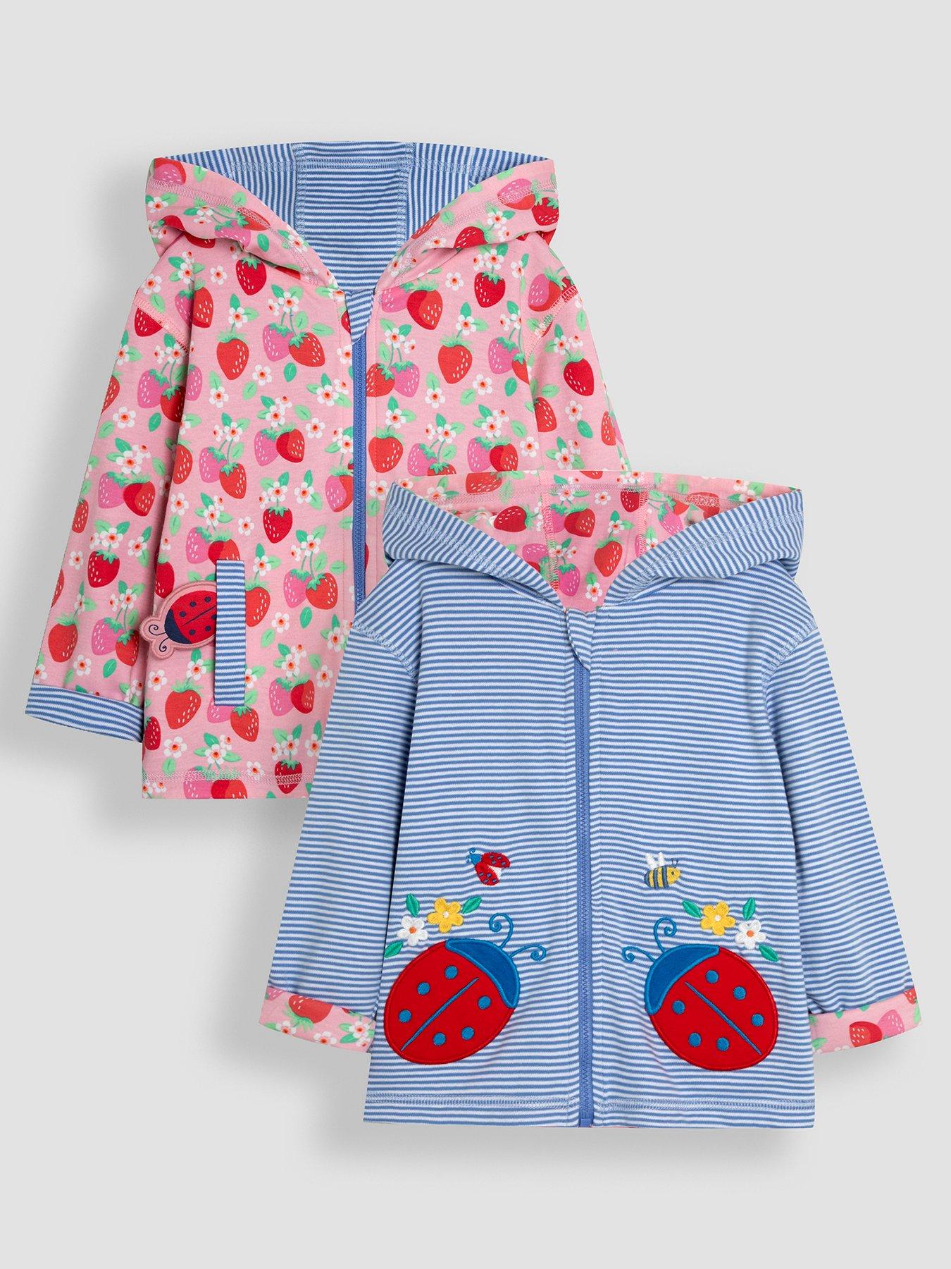 undefined Girls Ladybird Applique Reversible Hoodie - Multi