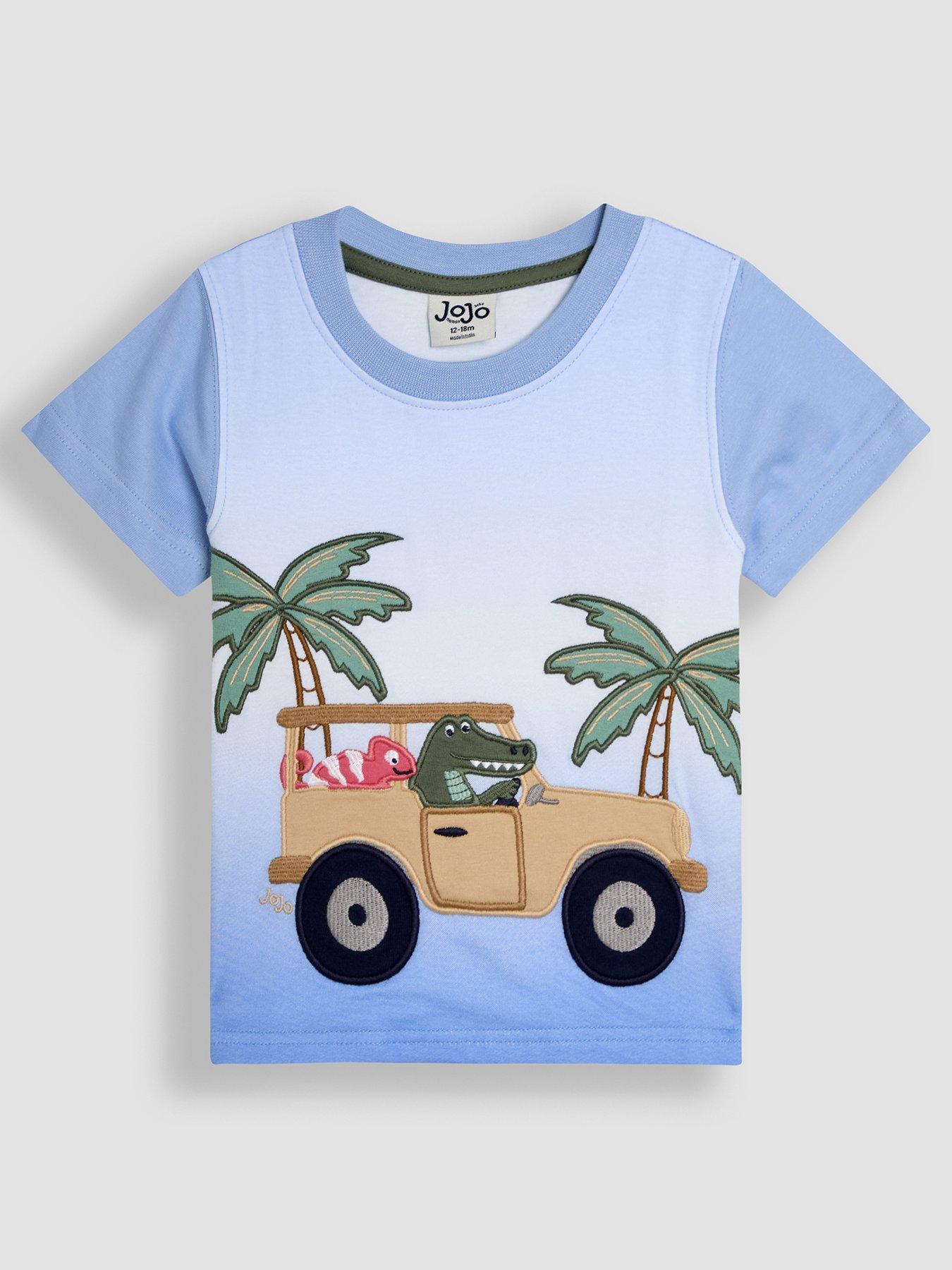 undefined Boys Tropical Jeep Applique Ombre T-Shirt - Blue