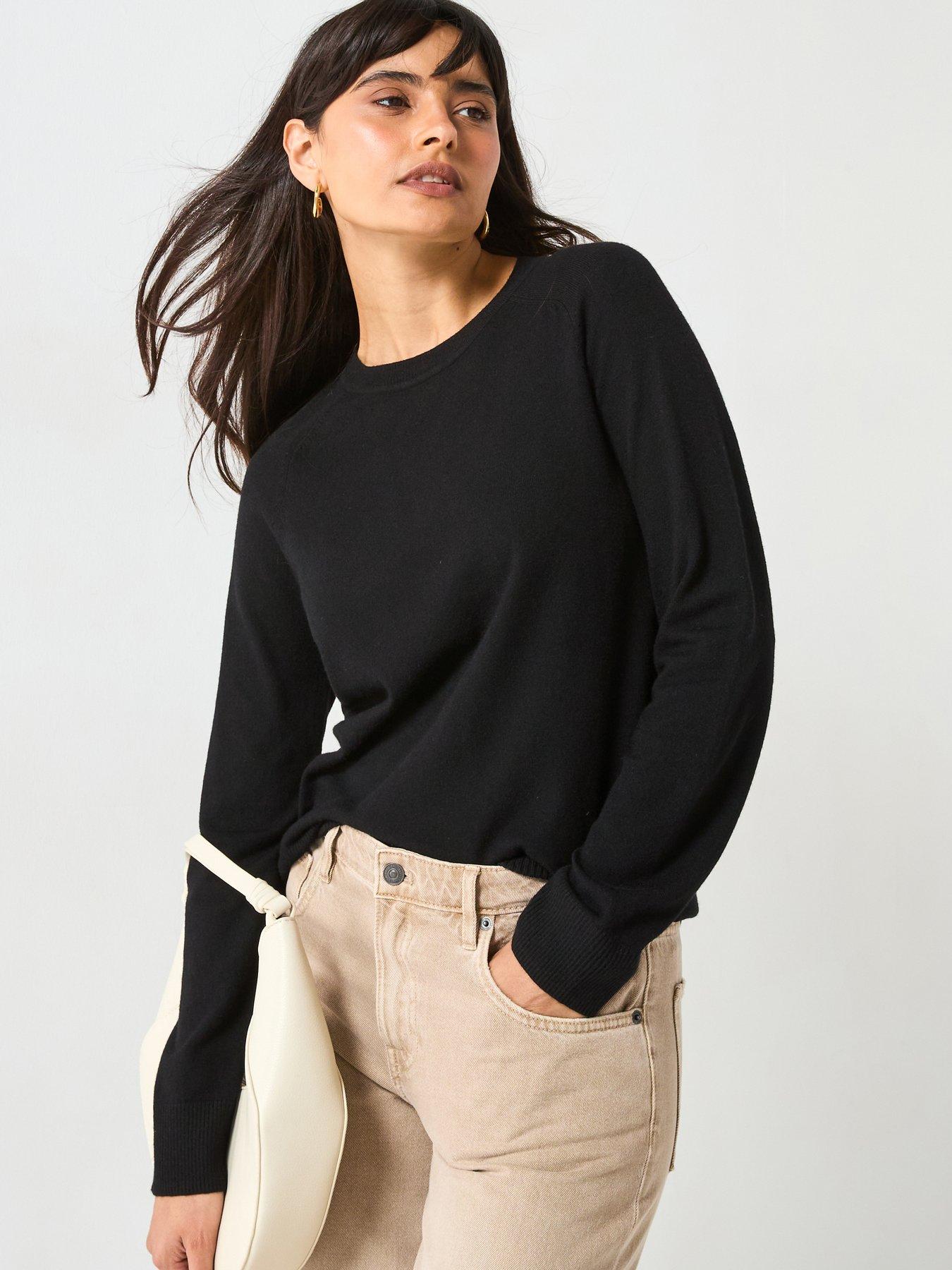 undefined Classic Comfort Relaxed Crew Neck Jumper - Black