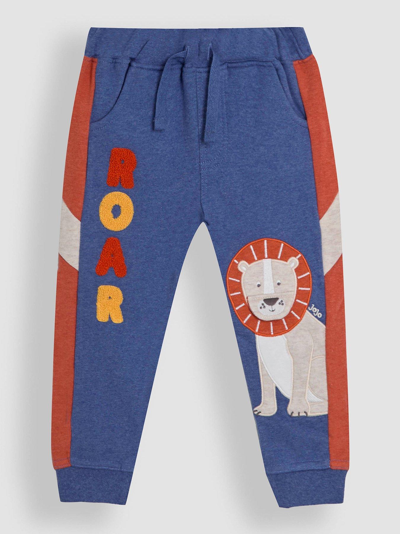 undefined Boys Lion Applique Joggers - Blue