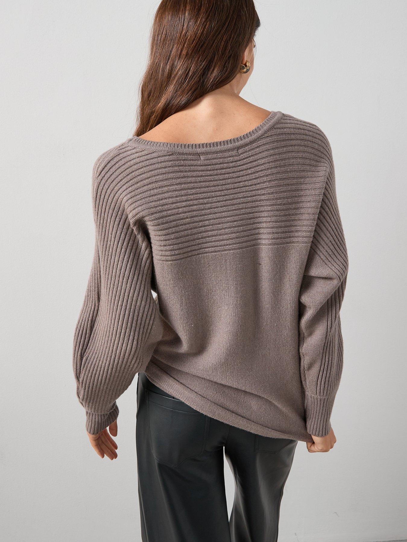 Image 2 of 6 of The Very Collection Classic Comfort Batwing Slash Neck Jumper - Natural