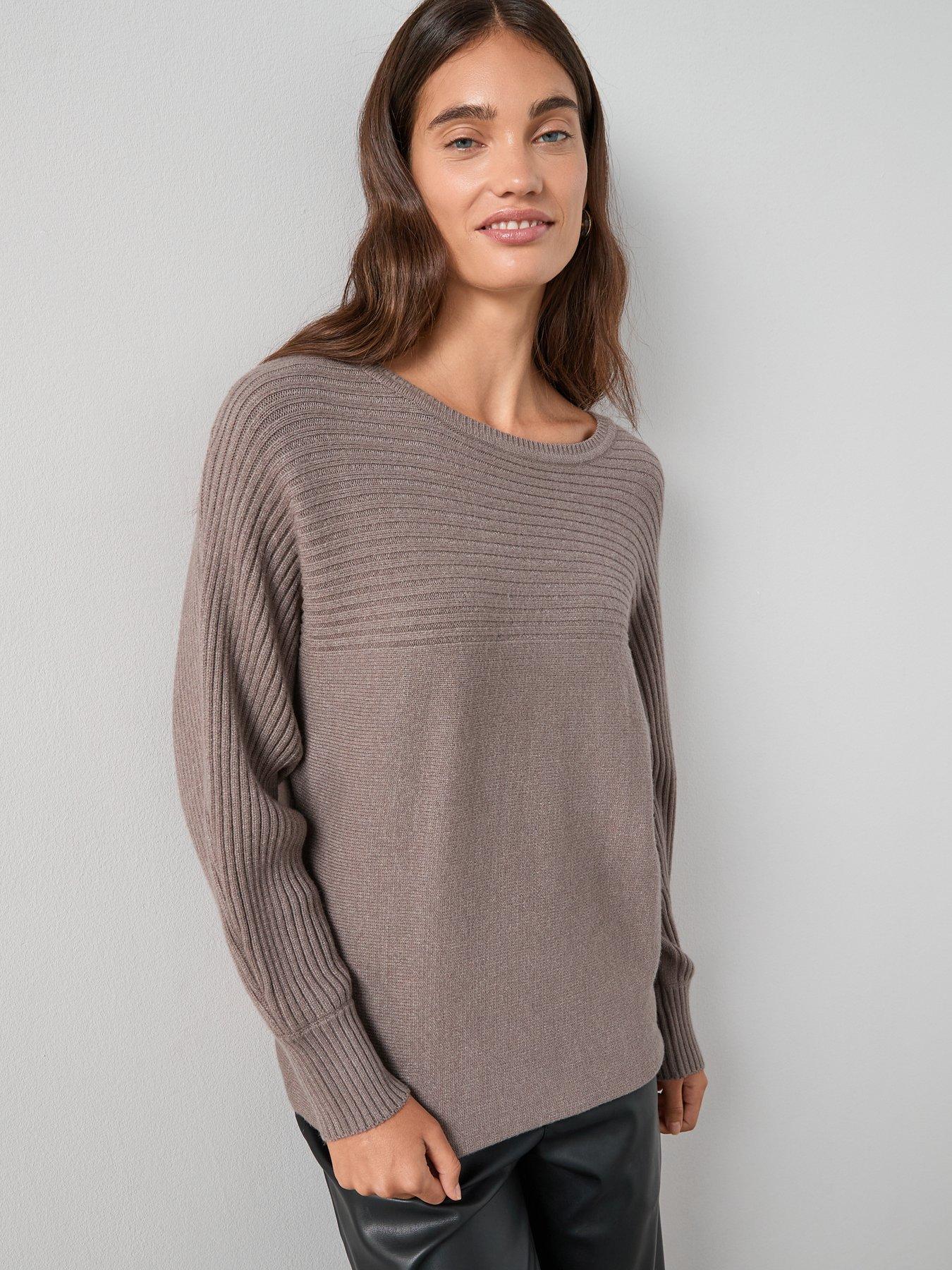 Image 5 of 6 of The Very Collection Classic Comfort Batwing Slash Neck Jumper - Natural