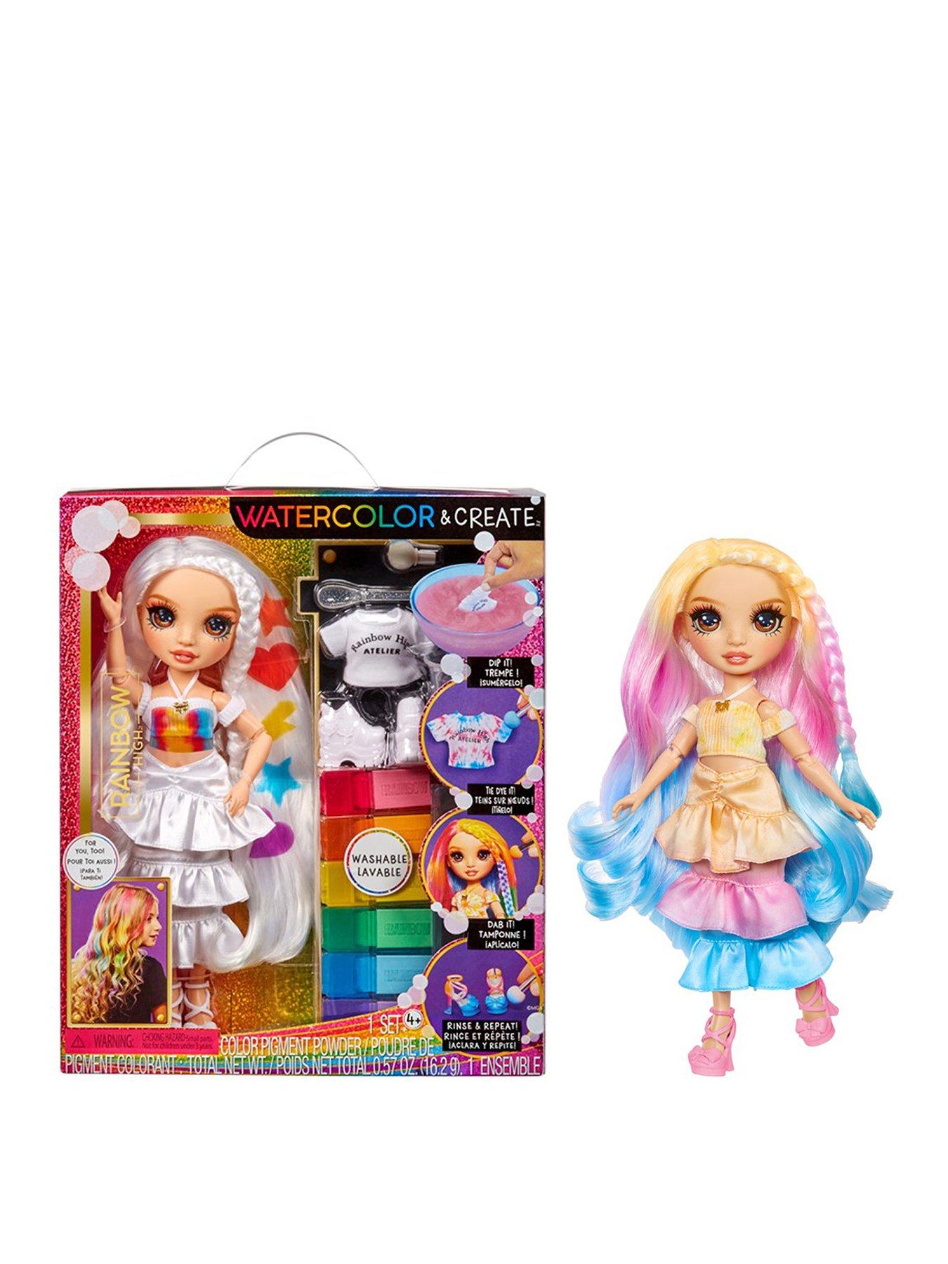Image 1 of 8 of Rainbow High WaterColor &amp; Create Fashion Doll- Brown Eyes