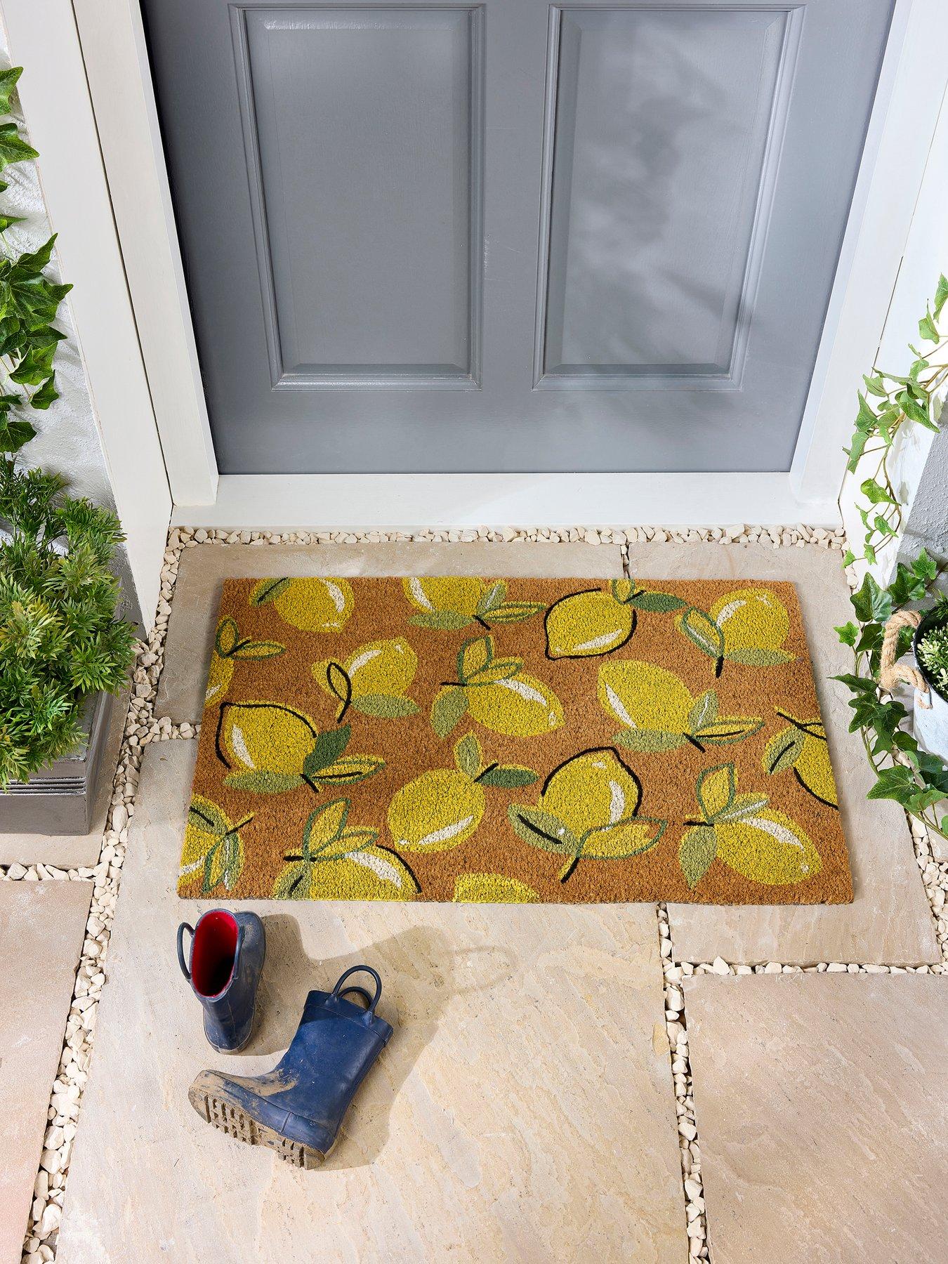 Image 1 of 3 of The Very Collection Sicilian Lemons Doormat - Beige/Lemon