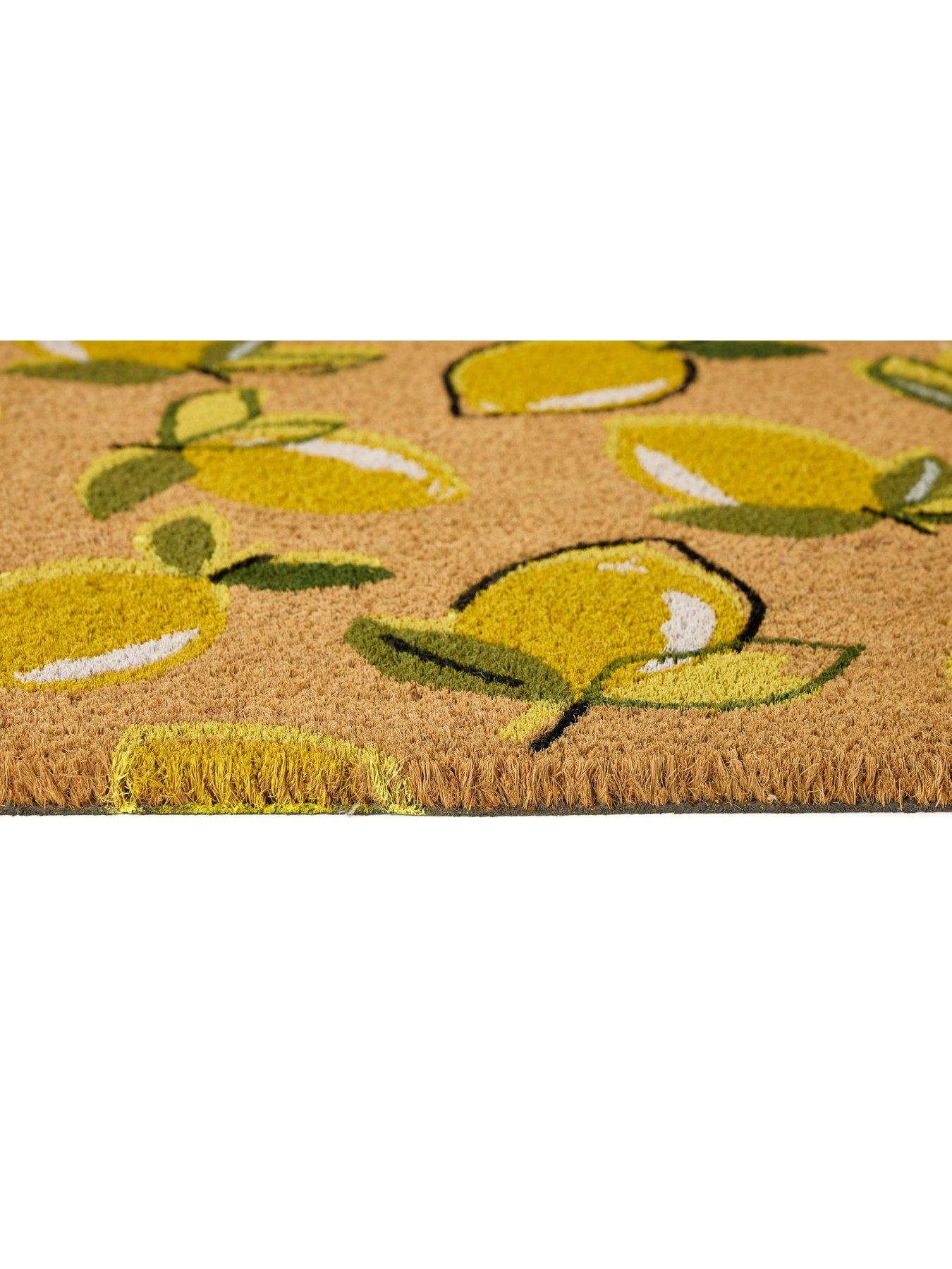Image 3 of 3 of The Very Collection Sicilian Lemons Doormat - Beige/Lemon