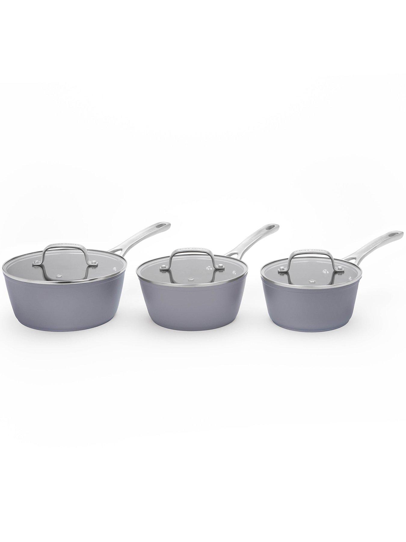 Image 3 of 4 of Laura Ashley 3 Piece Saucepan Set - Slate