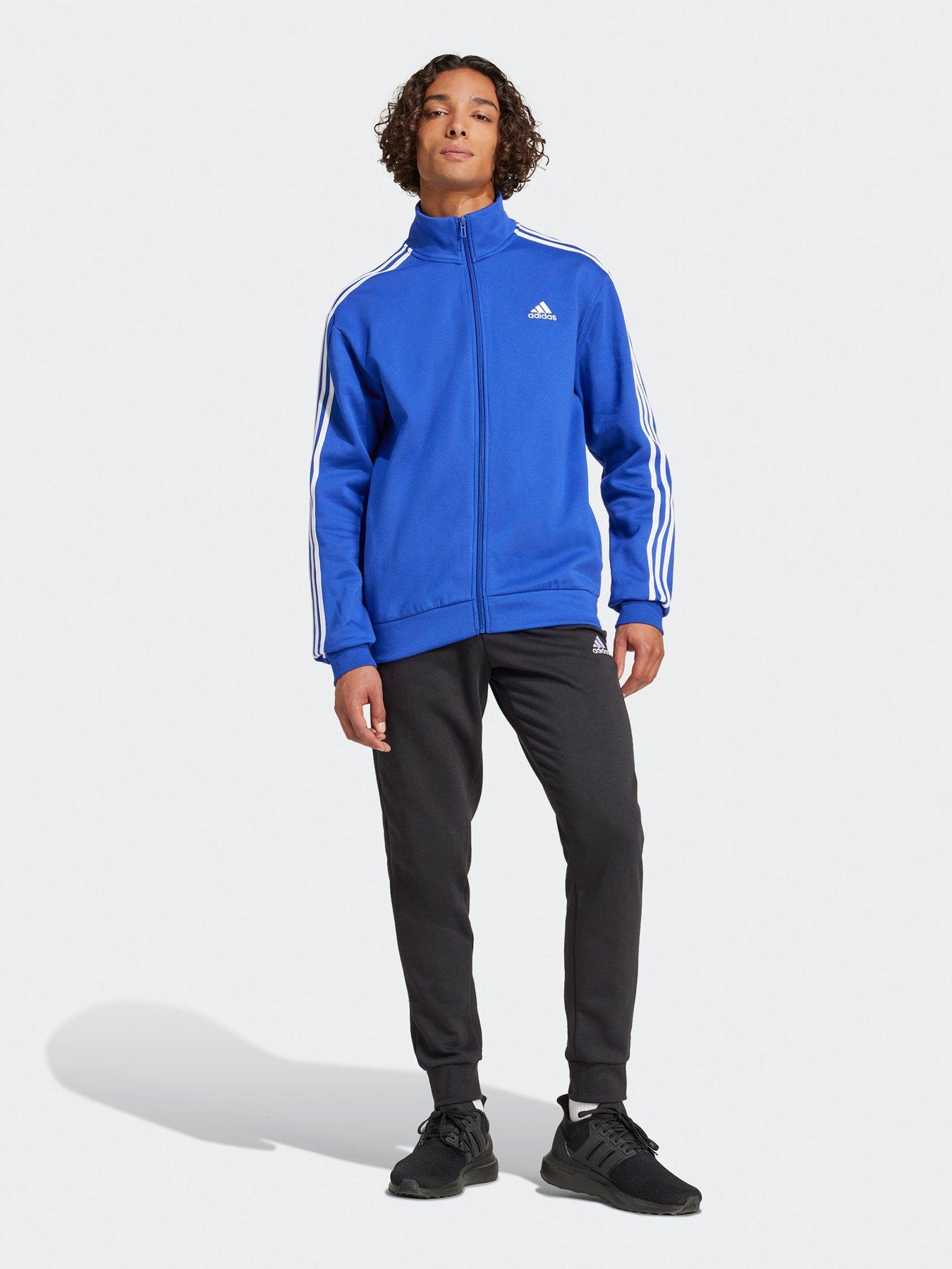 undefined Men's Basic 3-stripes Fleece Track Suit - Blue