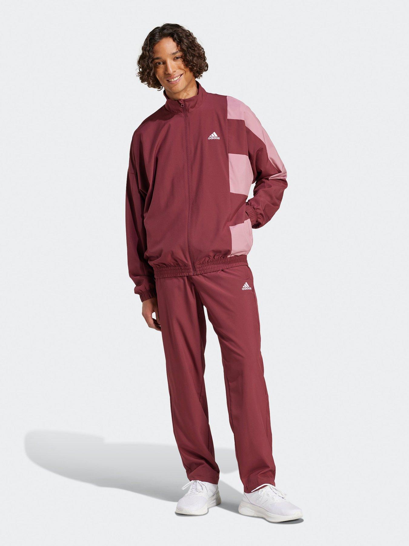 undefined Men's Sportswear Colorblock Track Suit - Burgundy