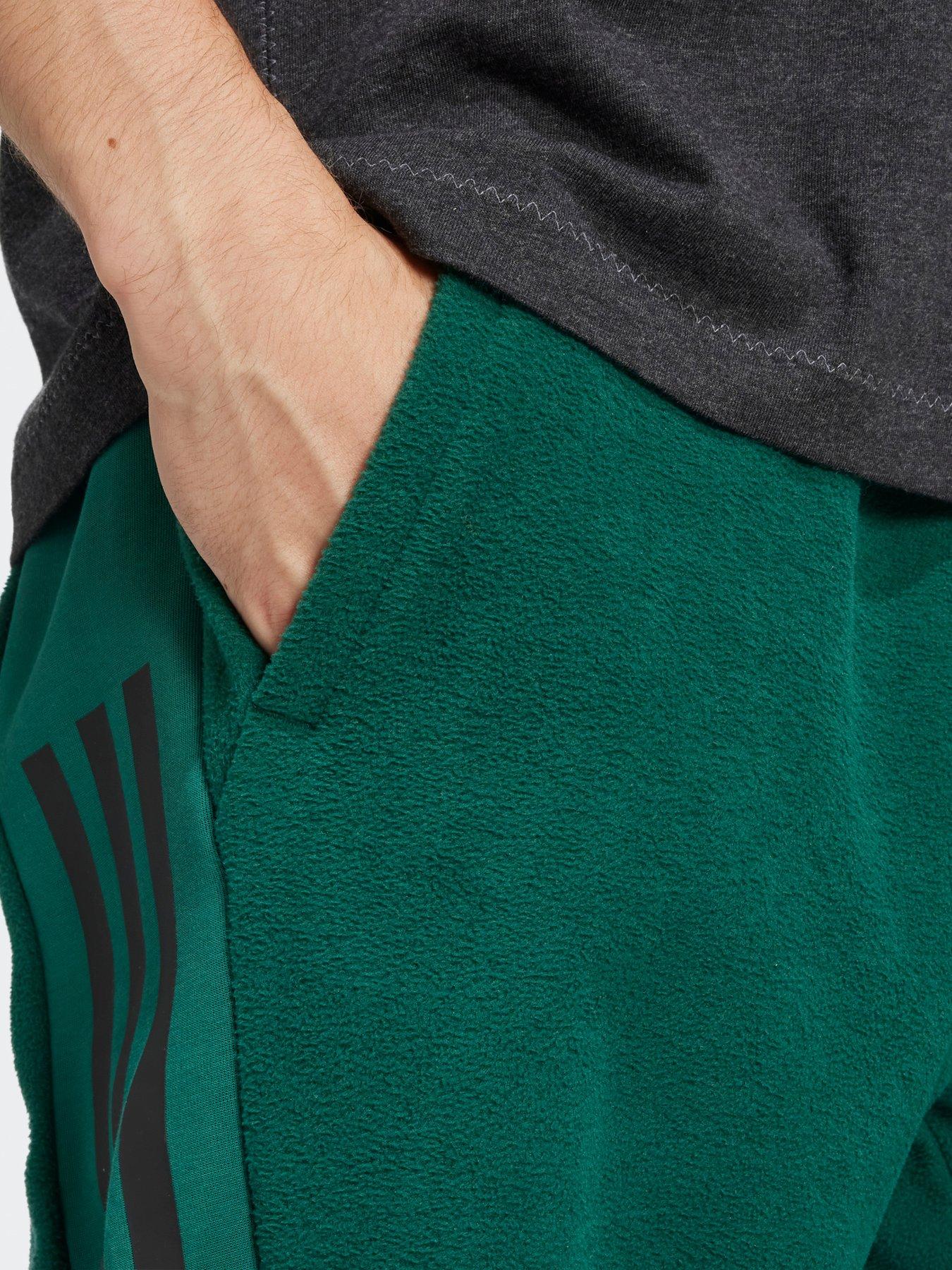 Image 4 of 5 of adidas Sportswear Men's Future Icons 3-stripes Polar Fleece Tracksuit Bottoms - Green