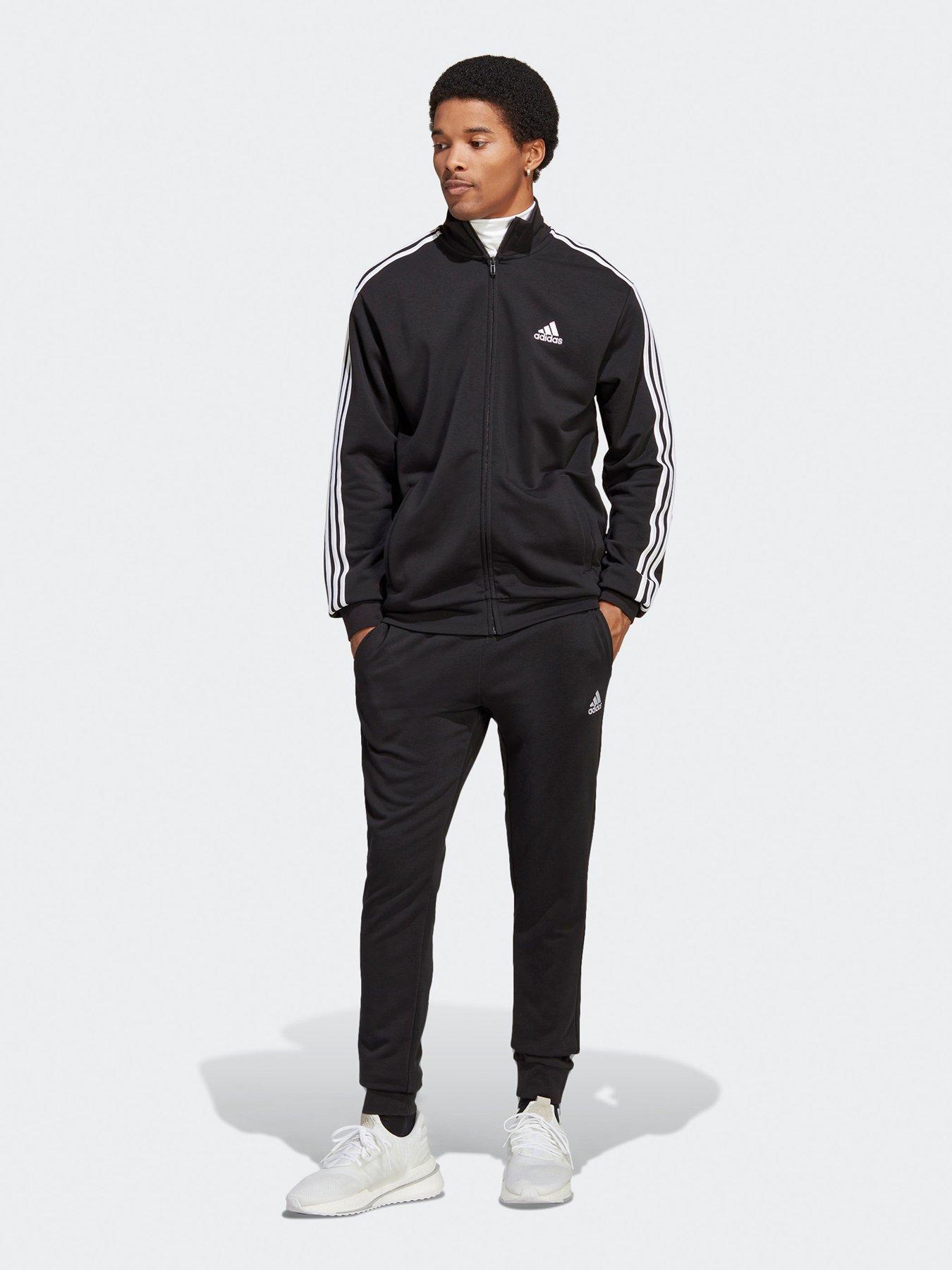 undefined Men's Basic 3-stripes French Terry Track Suit - Black