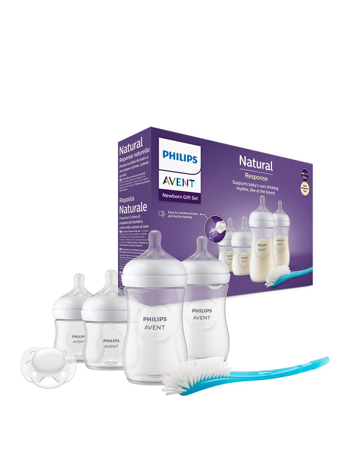 Avent Philips Avent Baby Bottle Newborn Gift Set - 4x Baby Bottles, Soother and Bottle Brush, SCD838/11