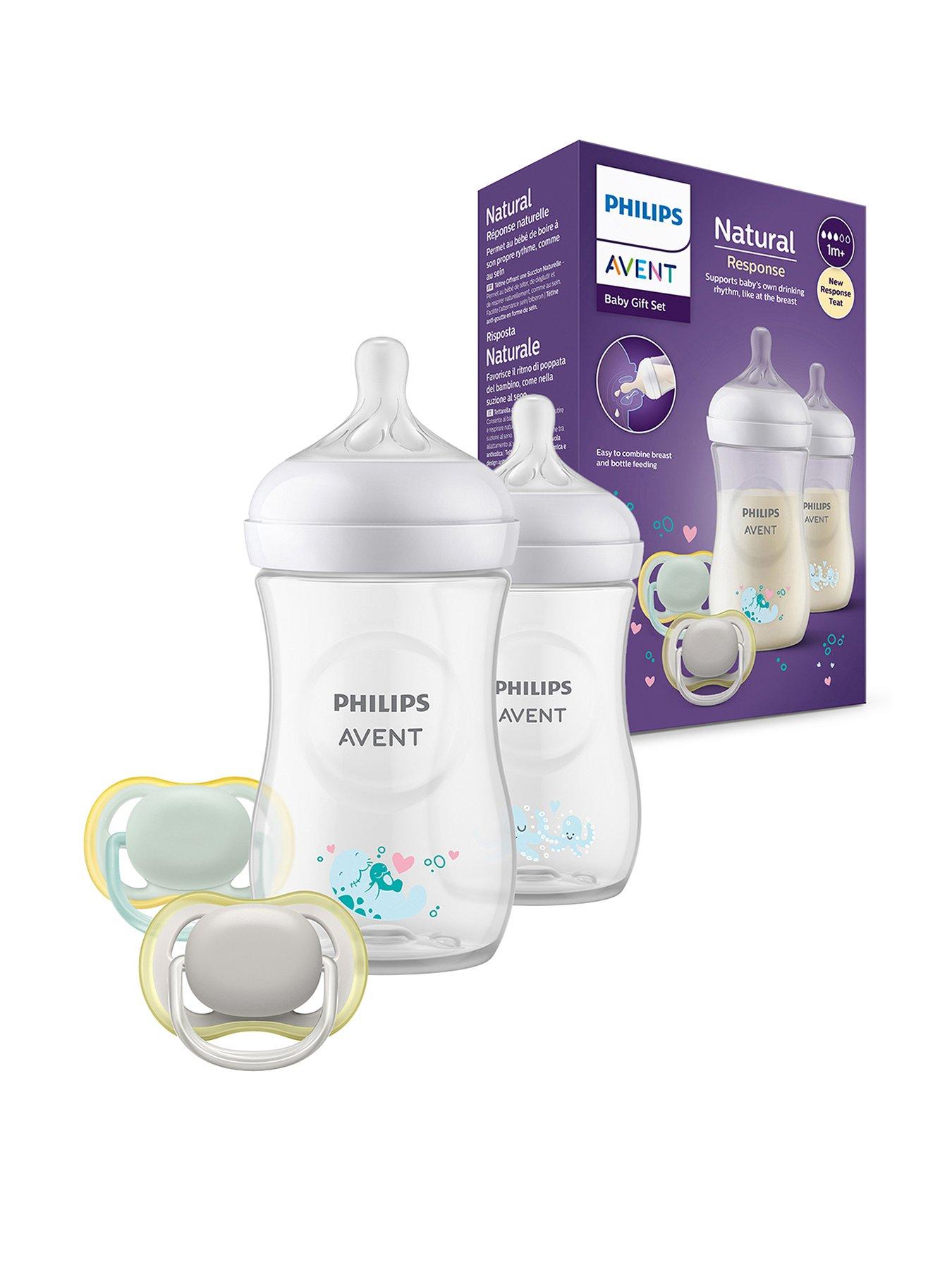 undefined Philips Avent Natural Response Baby Gift Set - 2x 9oz Sea Deco Baby Bottles, 2x Ultra Air Soothers, SCD837/11