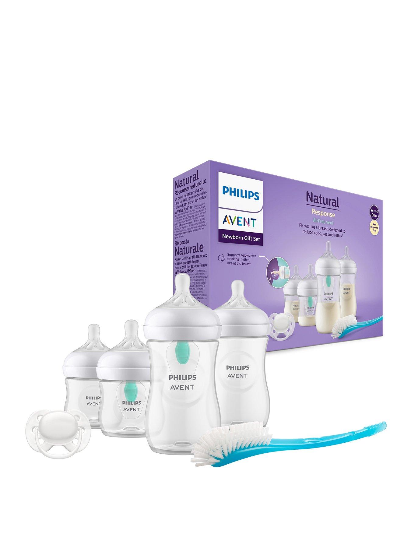 Avent Philips Avent Natural Response Baby Gift Set - 2x 4oz, 2x 9oz Baby Bottles, Soother and Bottle Brush, SCD657/11