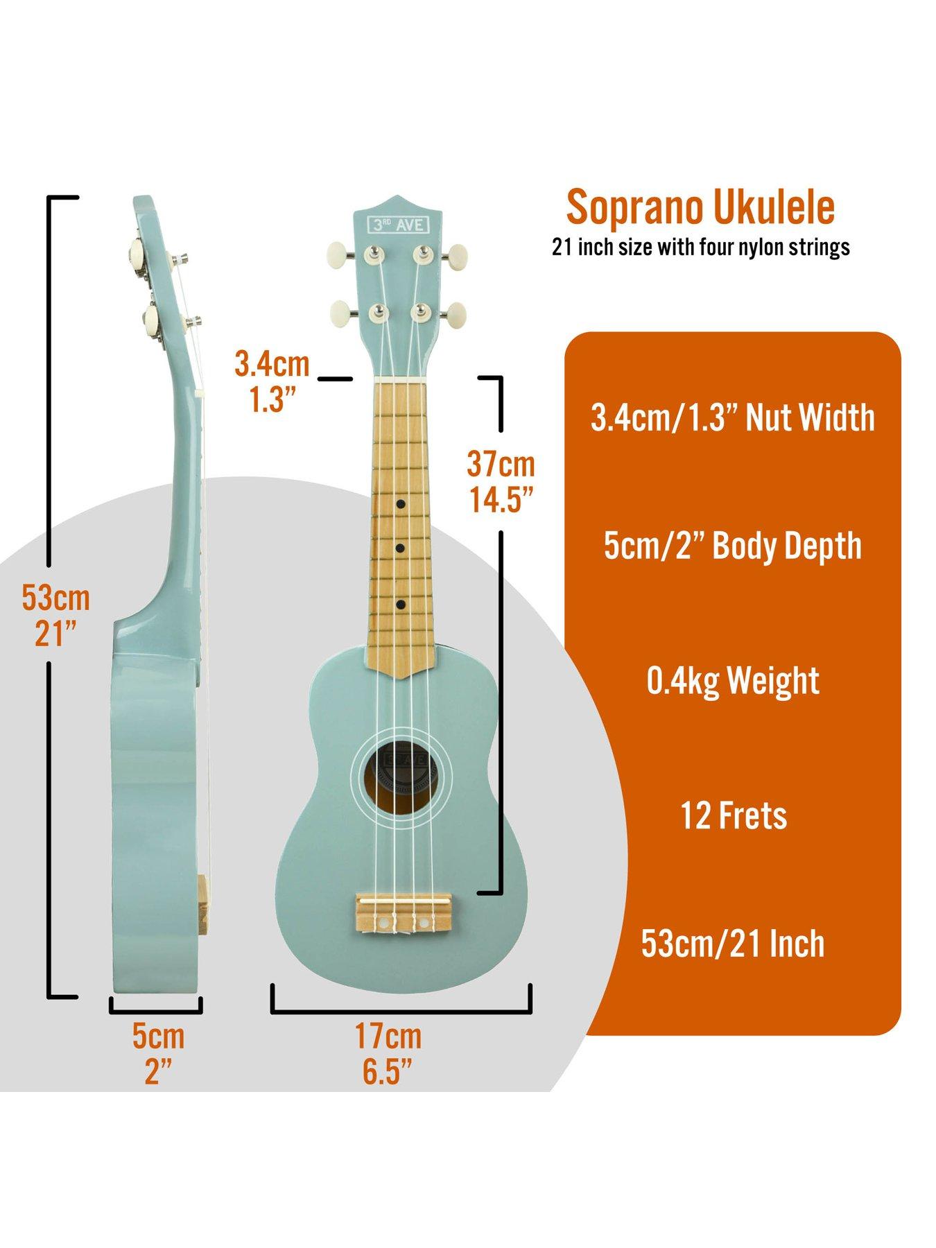 Image 2 of 4 of 3rd Avenue Pastel Blue Soprano Ukulele with Bag