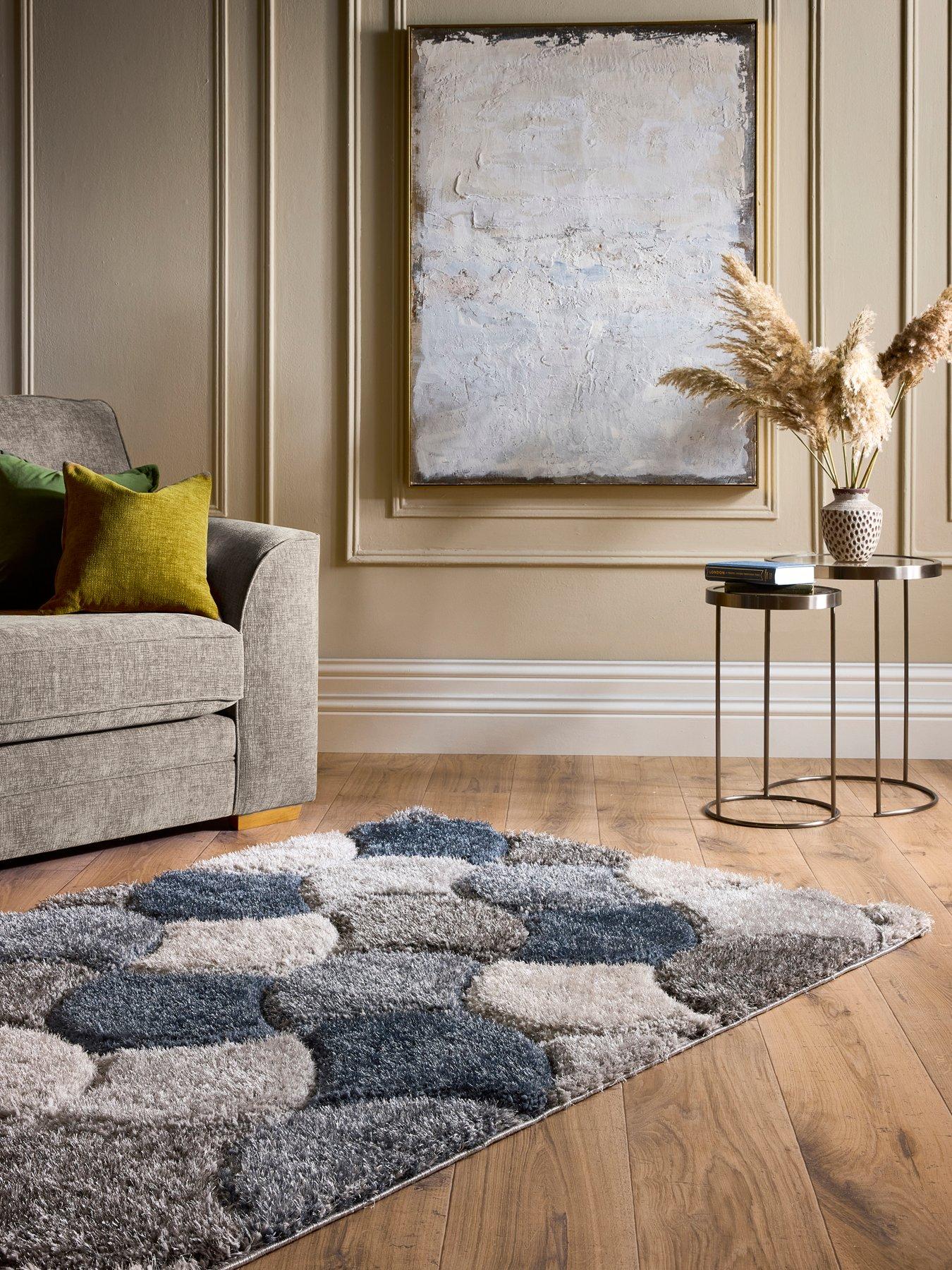undefined Premium 3d Scallop Shaggy Navy Rug