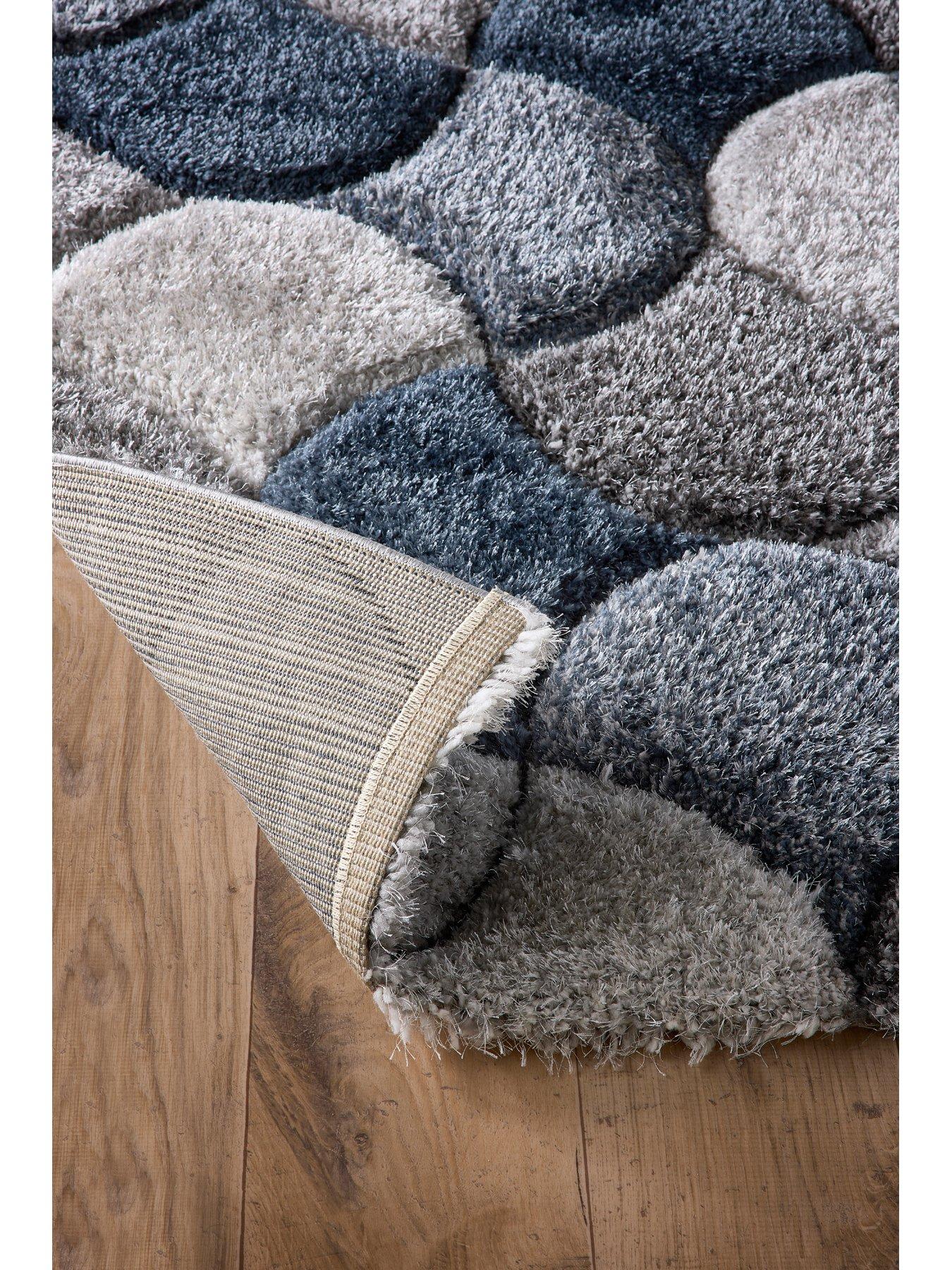 Image 3 of 4 of The Very Collection Premium 3d Scallop Shaggy&nbsp;Rug - Navy
