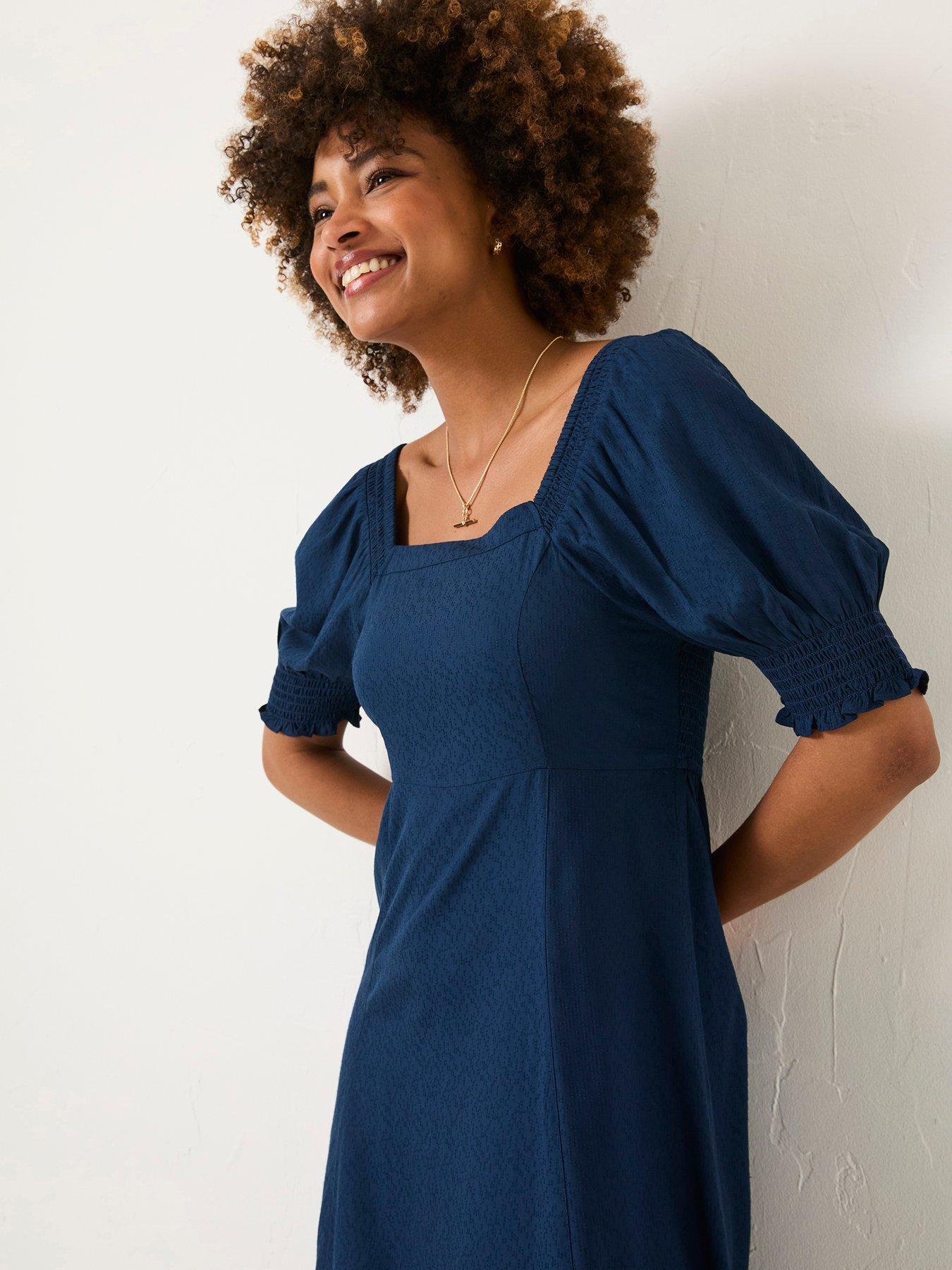 Image 1 of 6 of FatFace Bloom Midi Dress - Blue