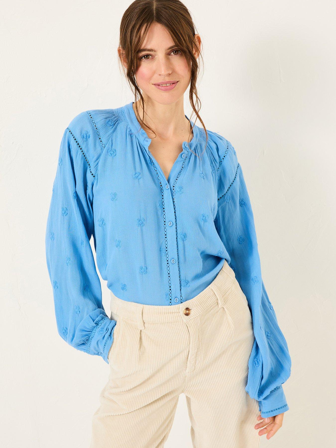 undefined Orla Embroidered Blouse - Blue