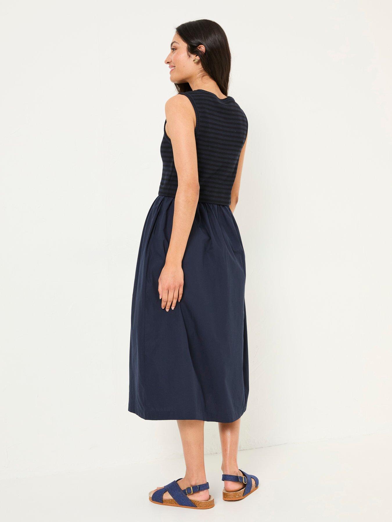 Image 2 of 5 of FatFace Sal Midi Dress - Navy