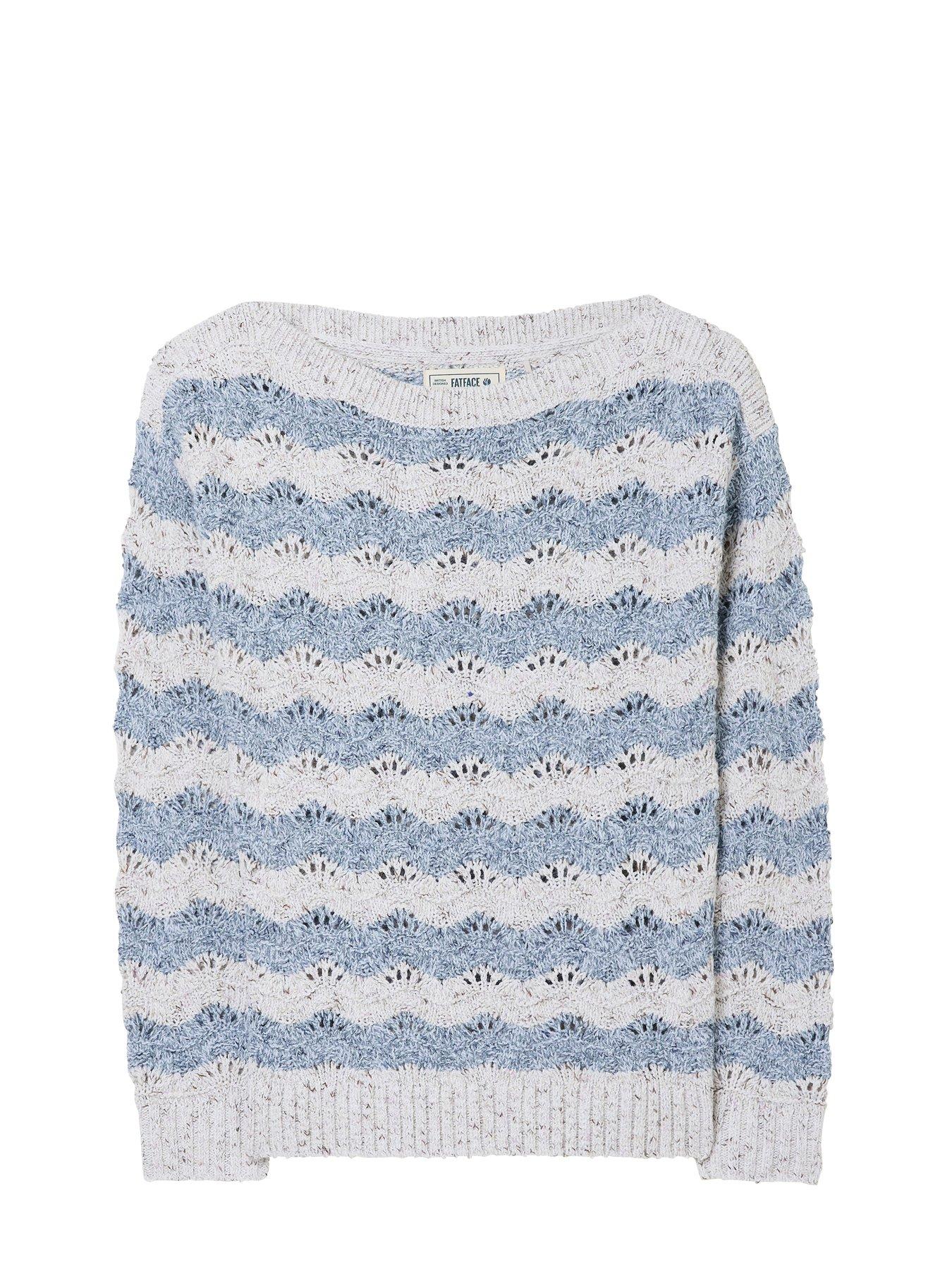 Image 5 of 5 of FatFace Edith Stripe Crew Jumper - Beige