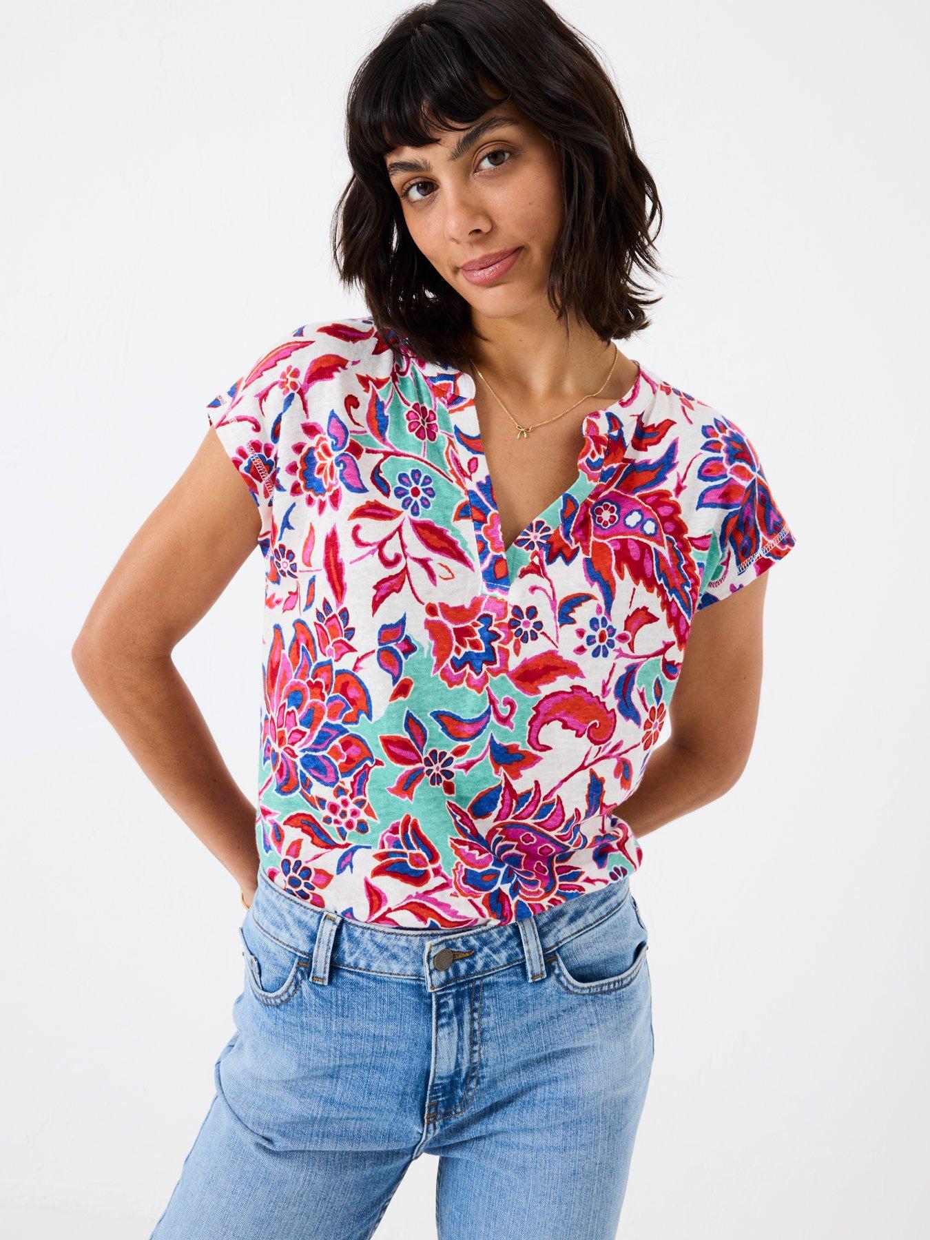 undefined Linen Festival Flora Top - Pink
