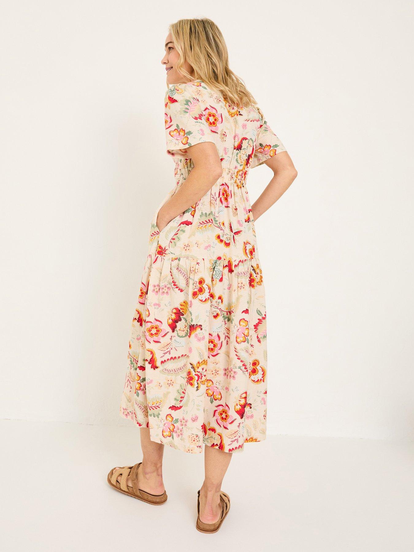 Image 2 of 5 of FatFace Gigi Midi Dress - Cream