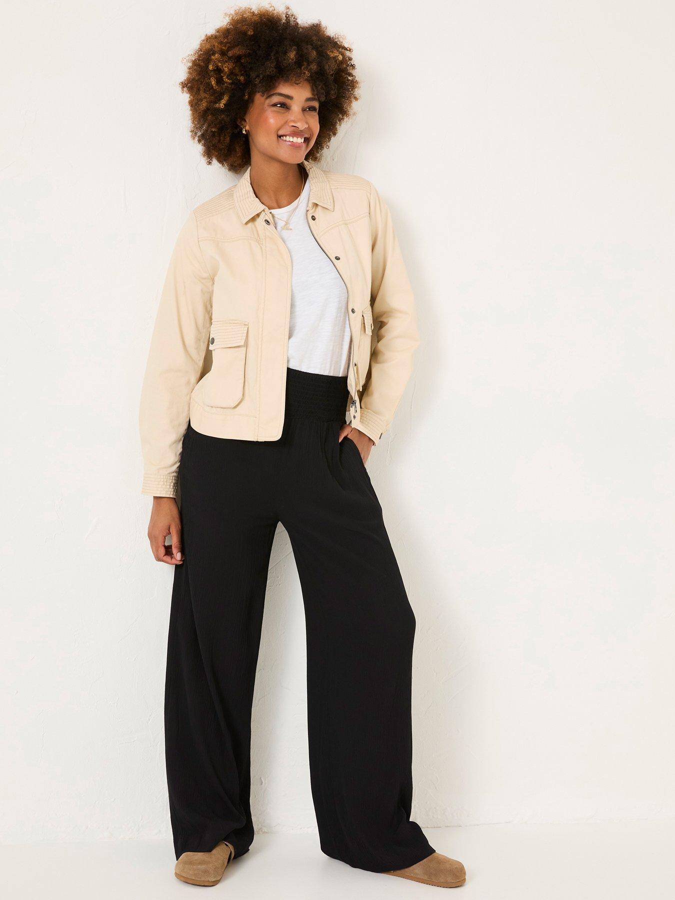 undefined Shirred Palazzo Pant - Black