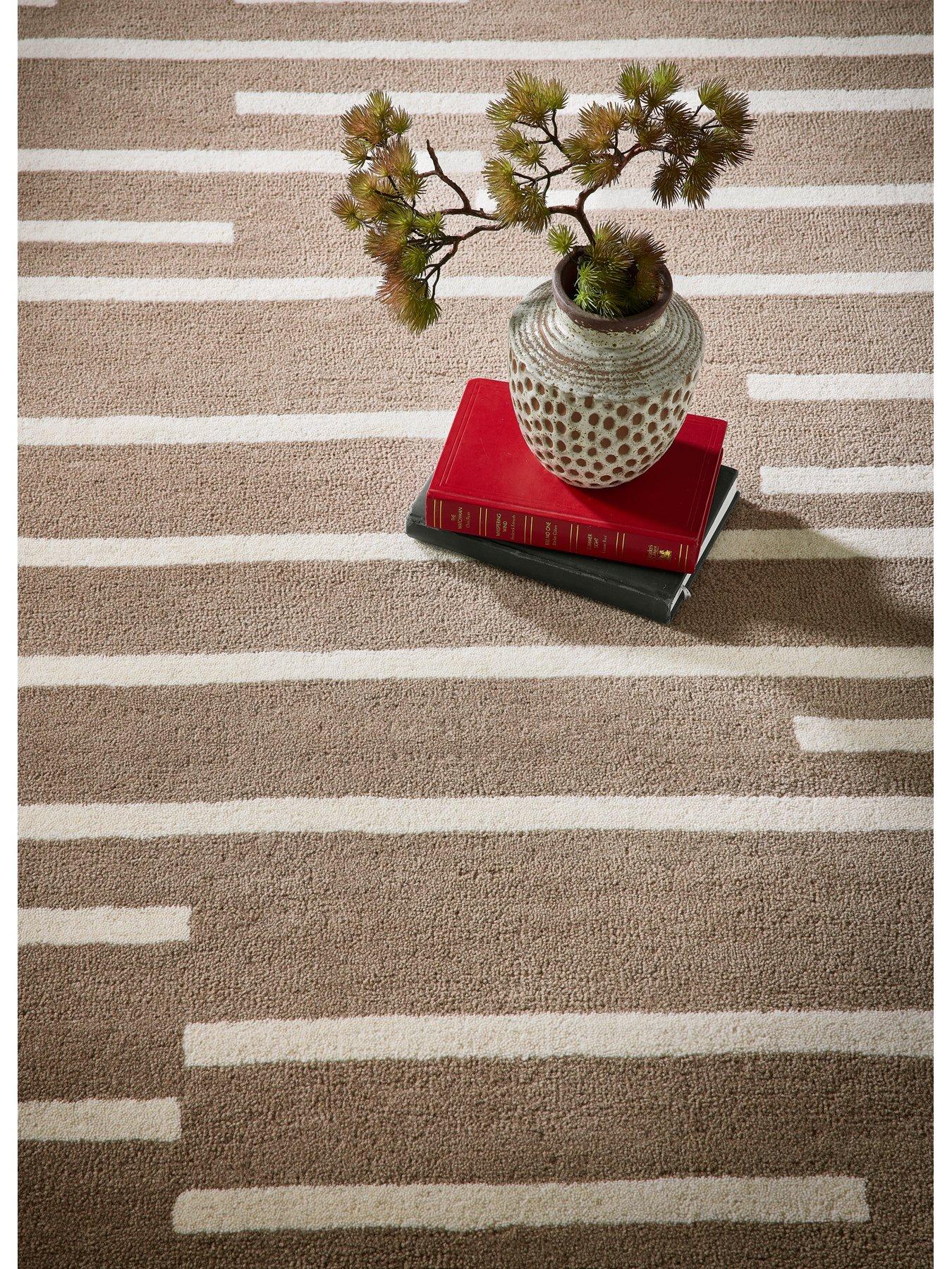 Image 3 of 5 of Very Home Classic Broken Striped 100% Pure Wool Rug