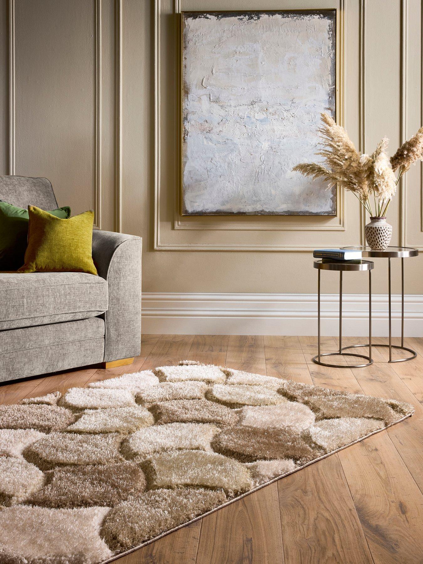 undefined Premium 3d Scallop Shaggy Beige Rug