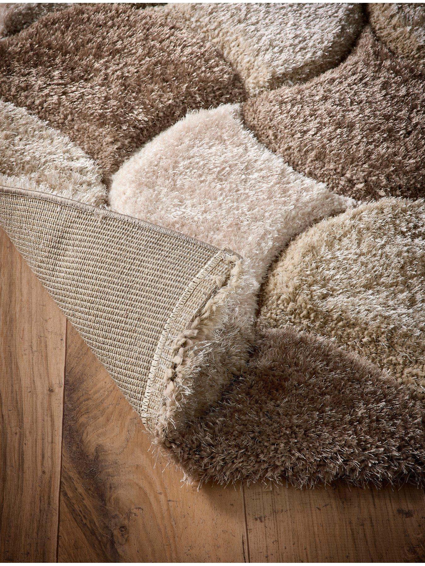 Image 3 of 5 of Very Home Premium 3d Scallop Shaggy Beige Rug