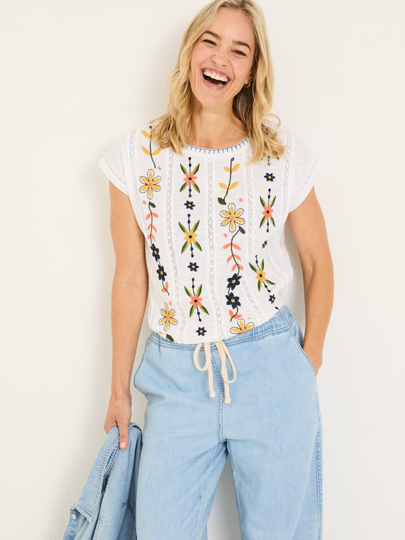 undefined Ivy Embroidered T-Shirt - White