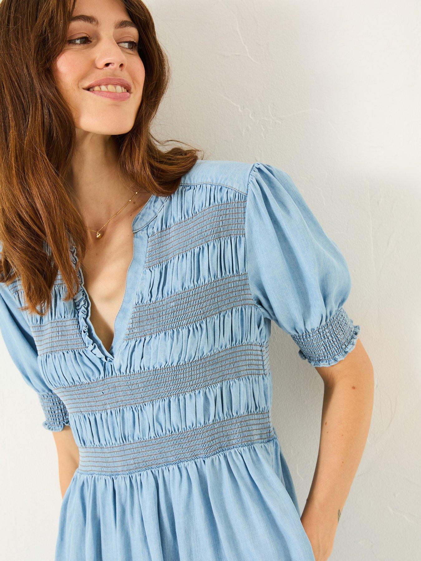 FatFace Juniper Denim Dress - Blue