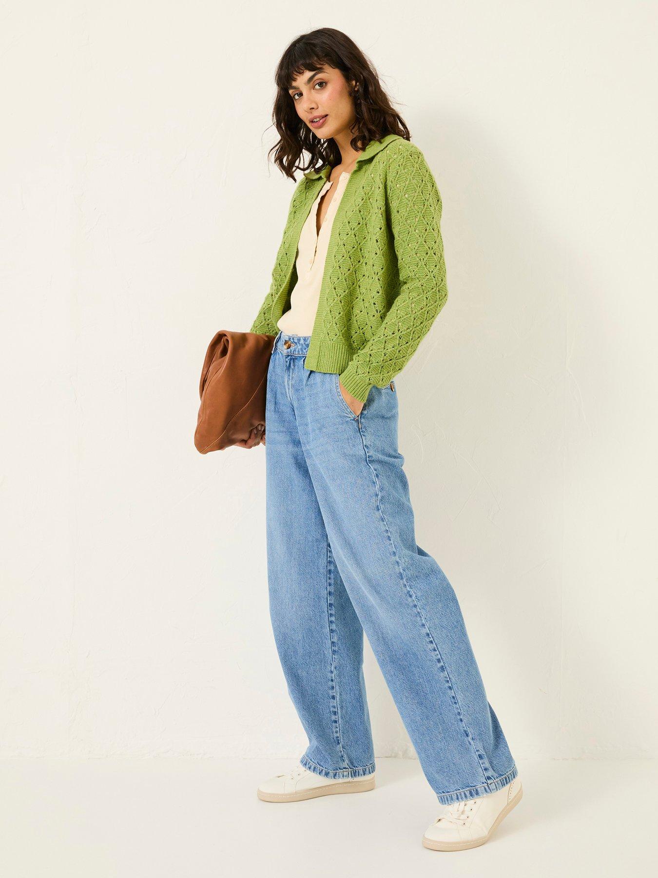Image 3 of 5 of FatFace Lilah Collared Cardigan - Green
