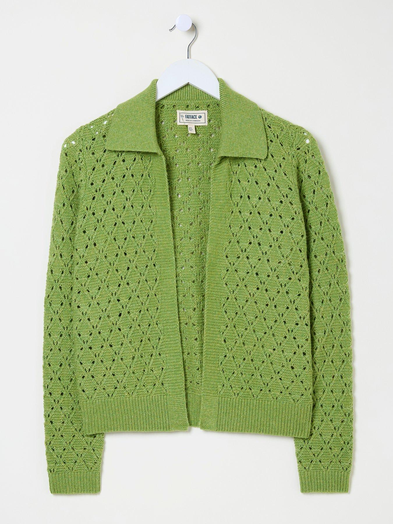 Image 5 of 5 of FatFace Lilah Collared Cardigan - Green