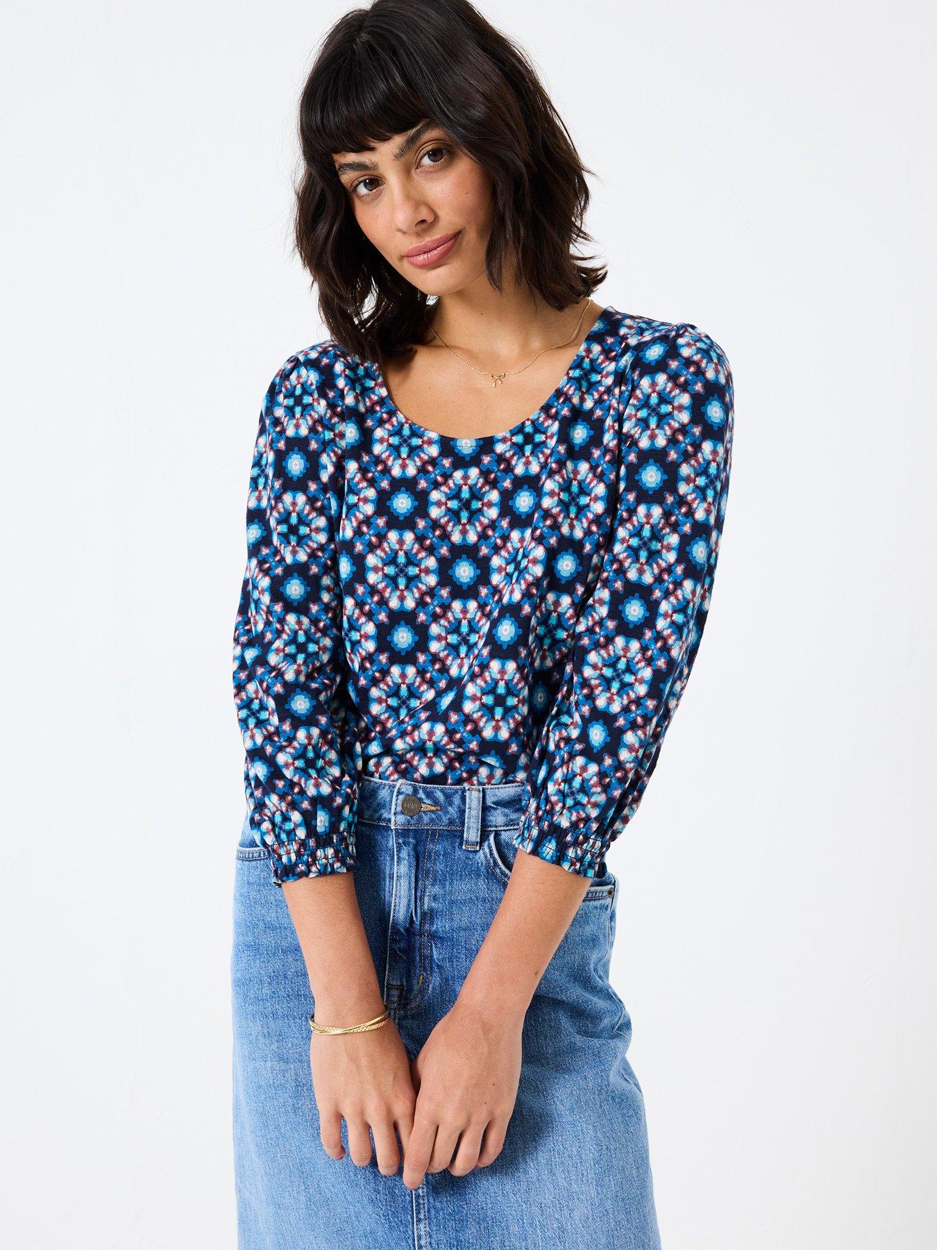undefined Polly Batik Top - Blue