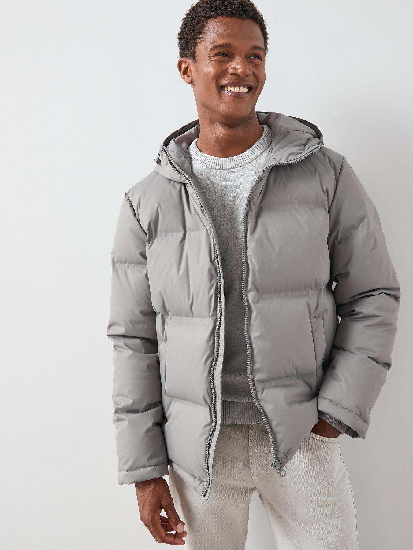 Image 1 of 7 of The Very Collection Feather And Down Heat Sealed Midweight Padded Jacket - Graphite Grey