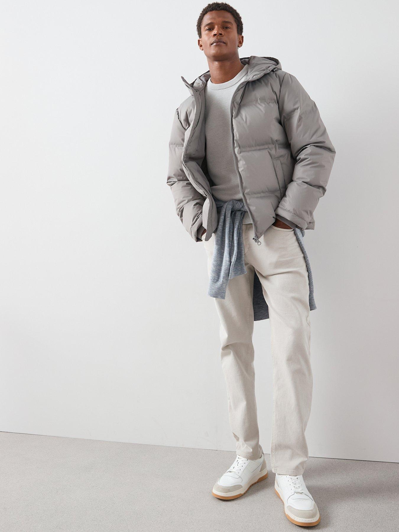 Image 3 of 7 of The Very Collection Feather And Down Heat Sealed Midweight Padded Jacket - Graphite Grey