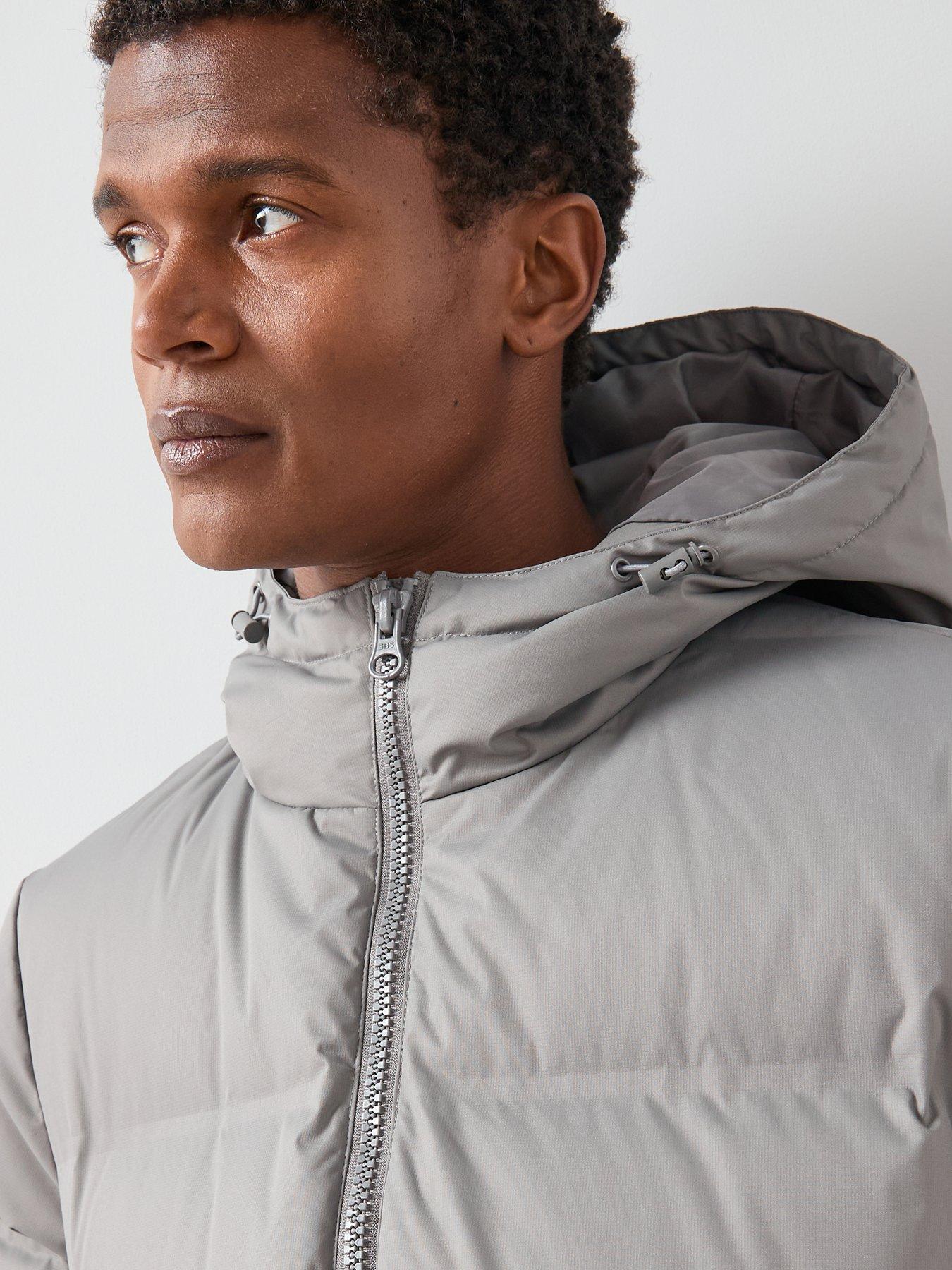 Image 4 of 7 of The Very Collection Feather And Down Heat Sealed Midweight Padded Jacket - Graphite Grey