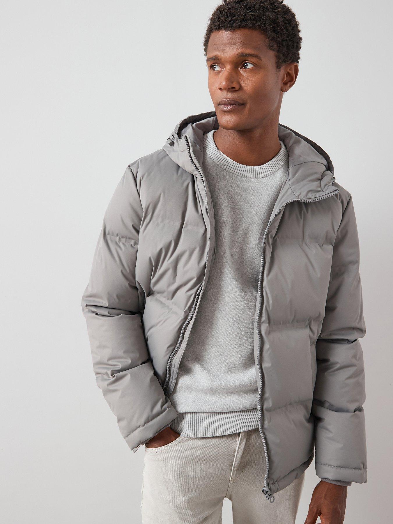 Image 5 of 7 of The Very Collection Feather And Down Heat Sealed Midweight Padded Jacket - Graphite Grey