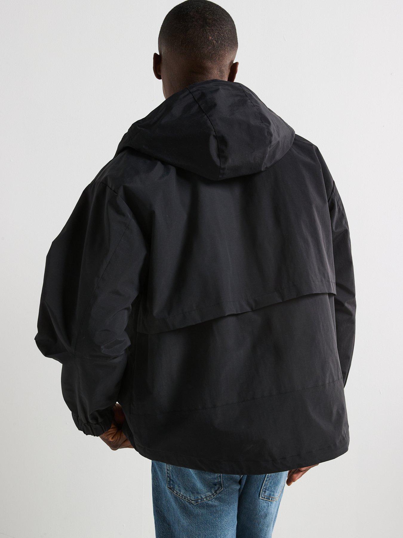 Very Man Shower Resistant Hooded Tech Jacket - Black | Very