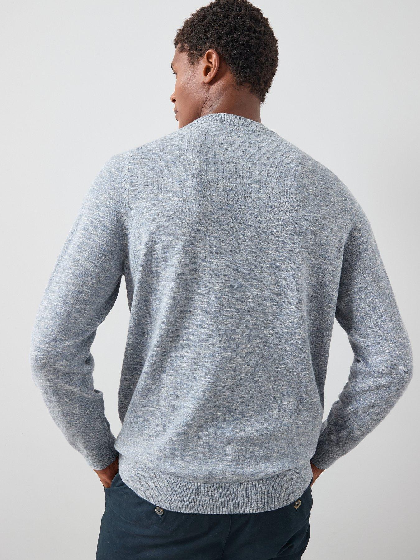 Image 2 of 7 of The Very Collection Textured Tri-Marl Crew Neck Jumper - Light Blue