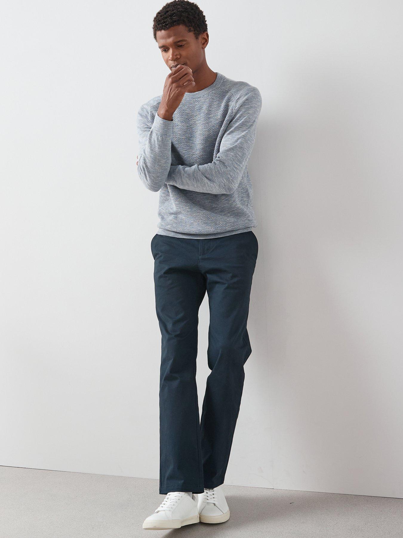 Image 5 of 7 of The Very Collection Textured Tri-Marl Crew Neck Jumper - Light Blue
