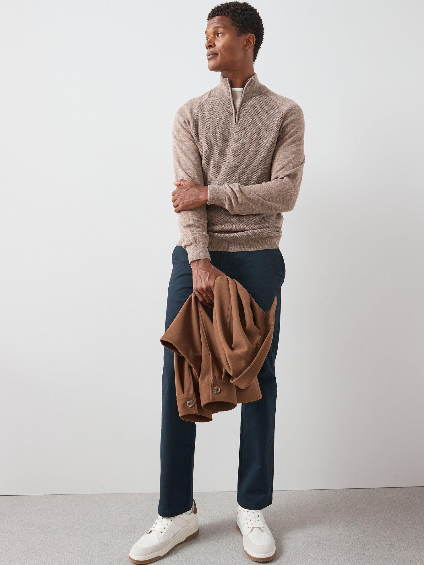 Image 3 of 7 of The Very Collection Textured Tri-Marl 1/4 Zip Jumper - Beige