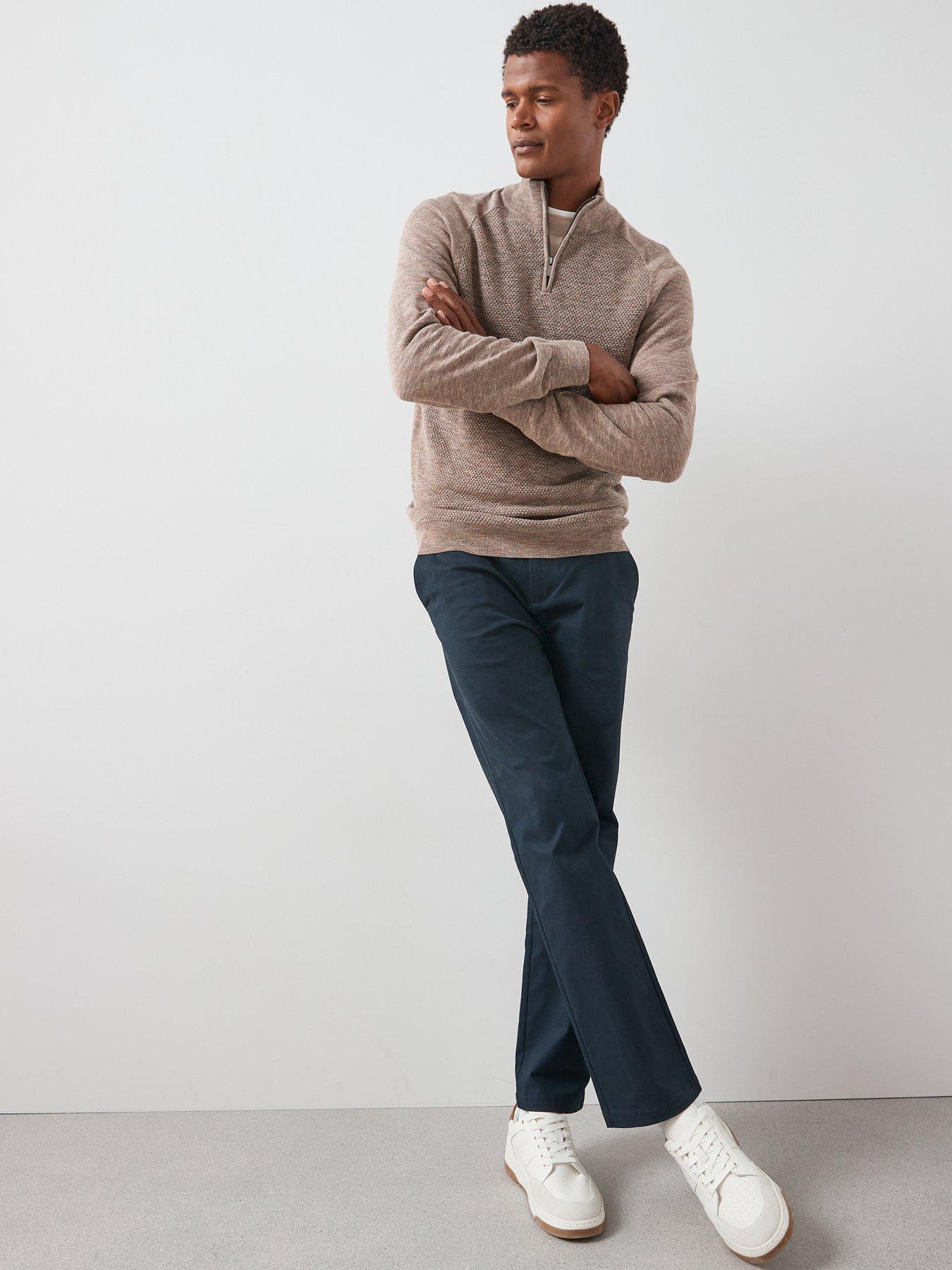 Image 5 of 7 of The Very Collection Textured Tri-Marl 1/4 Zip Jumper - Beige
